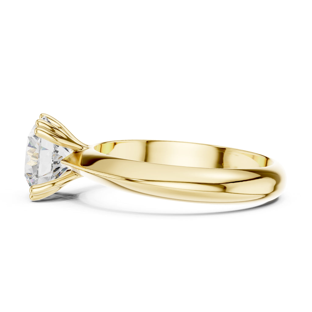 1.50 ct Twin-Claw Classic Ring 1.5ct Yellow Gold Round