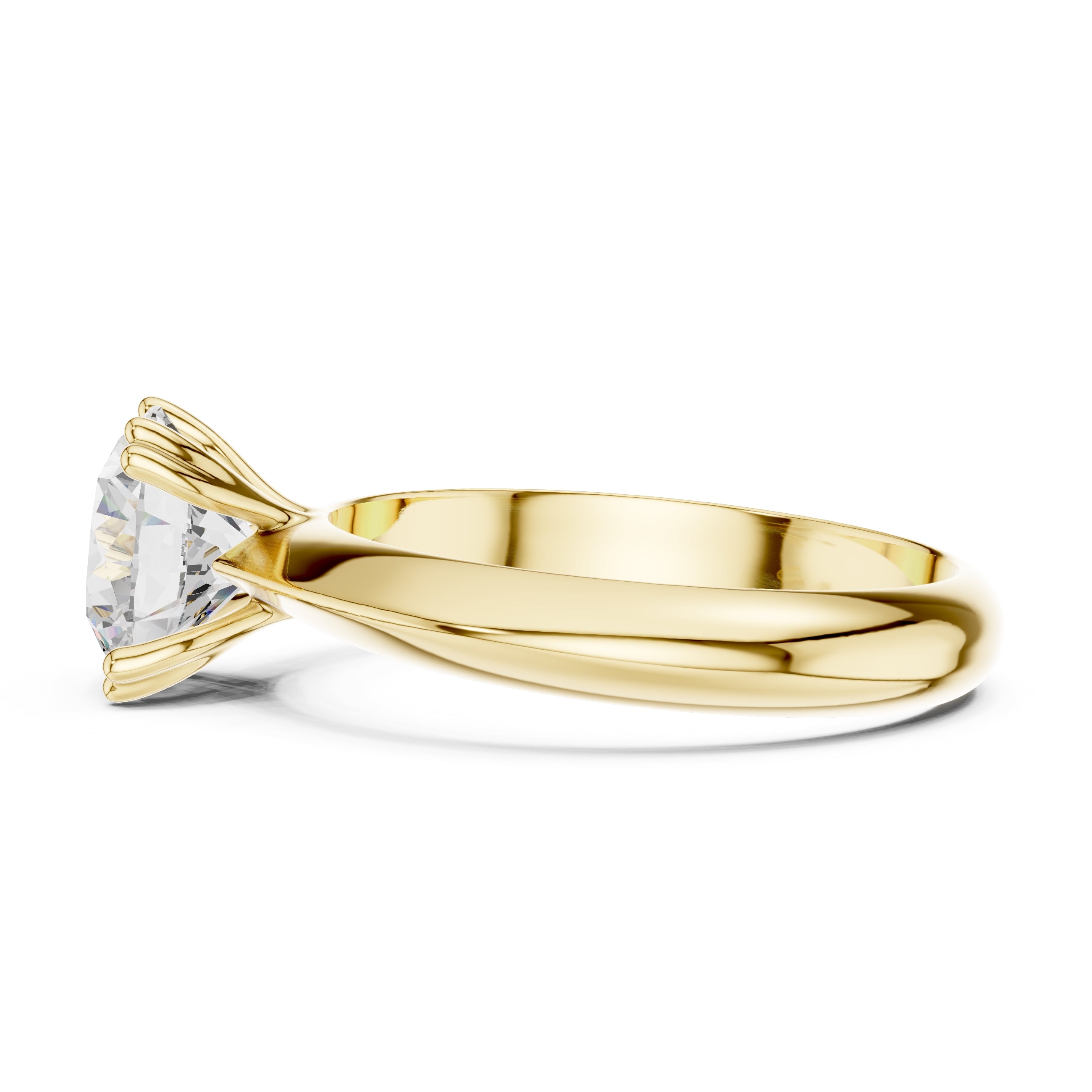 1.50 ct Twin-Claw Classic Ring 1.5ct Yellow Gold Round