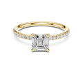 1.00 ct Classic Pavé Solitaire 1ct Yellow Gold Asscher