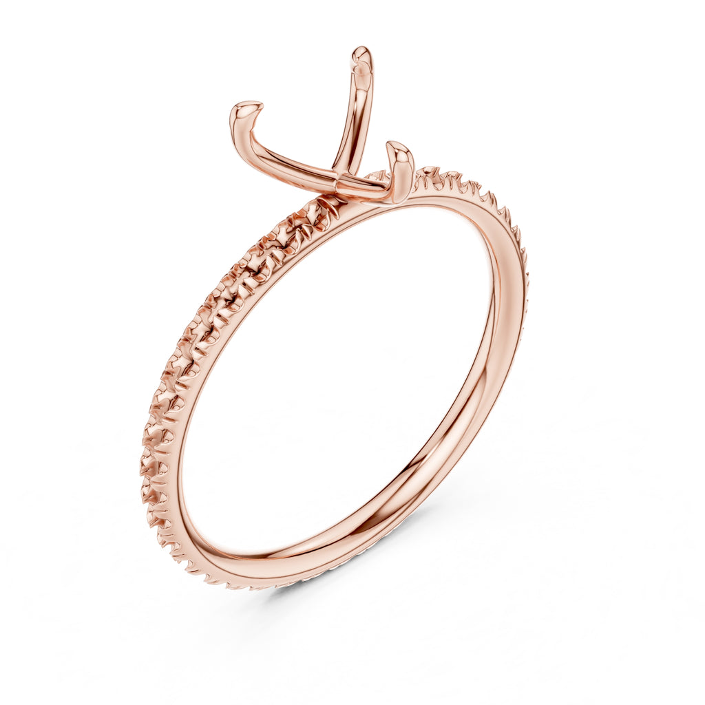1.00 ct Classic Pavé Solitaire 1ct Rose Gold Heart