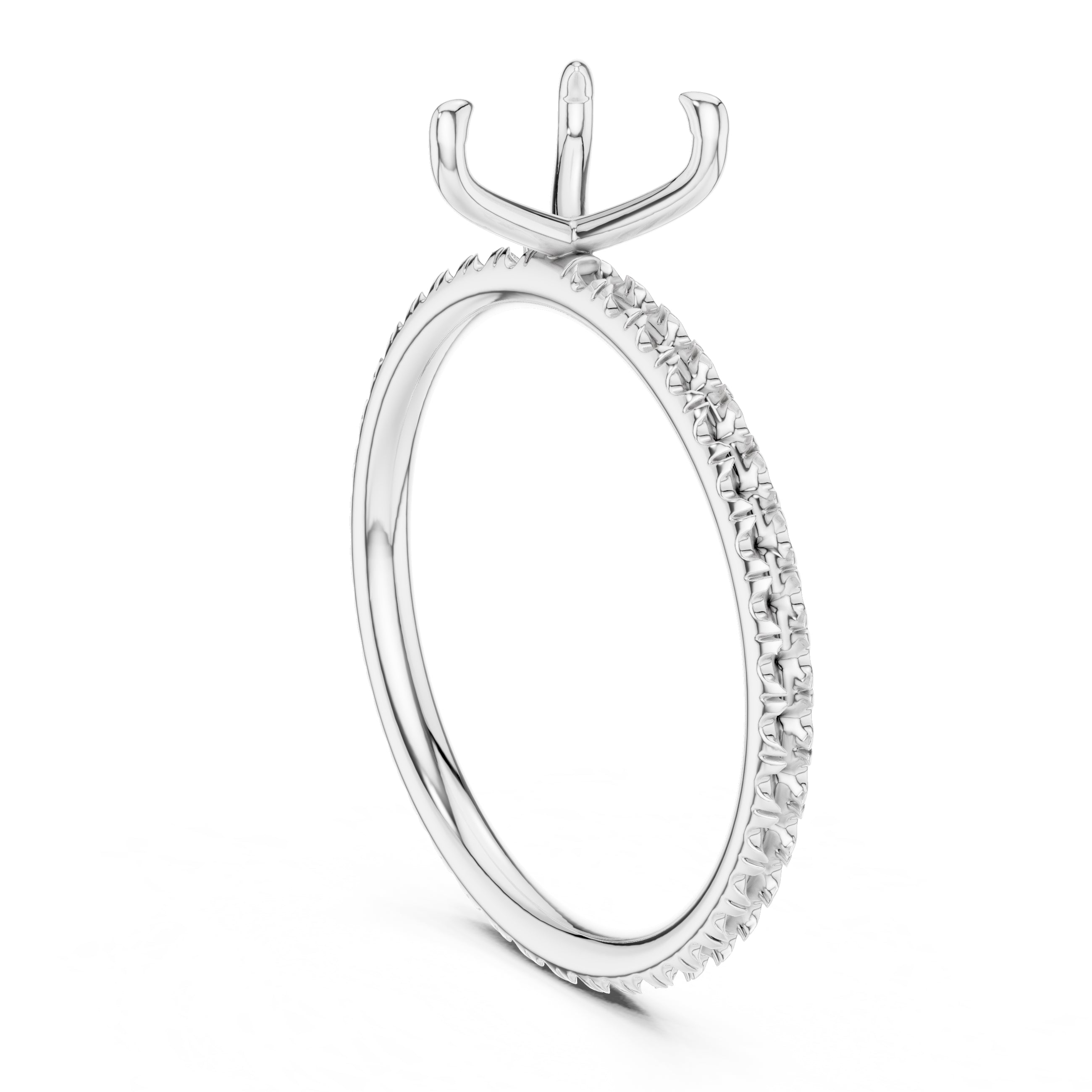 1.00 ct Classic Pavé Solitaire 1ct White Gold Heart
