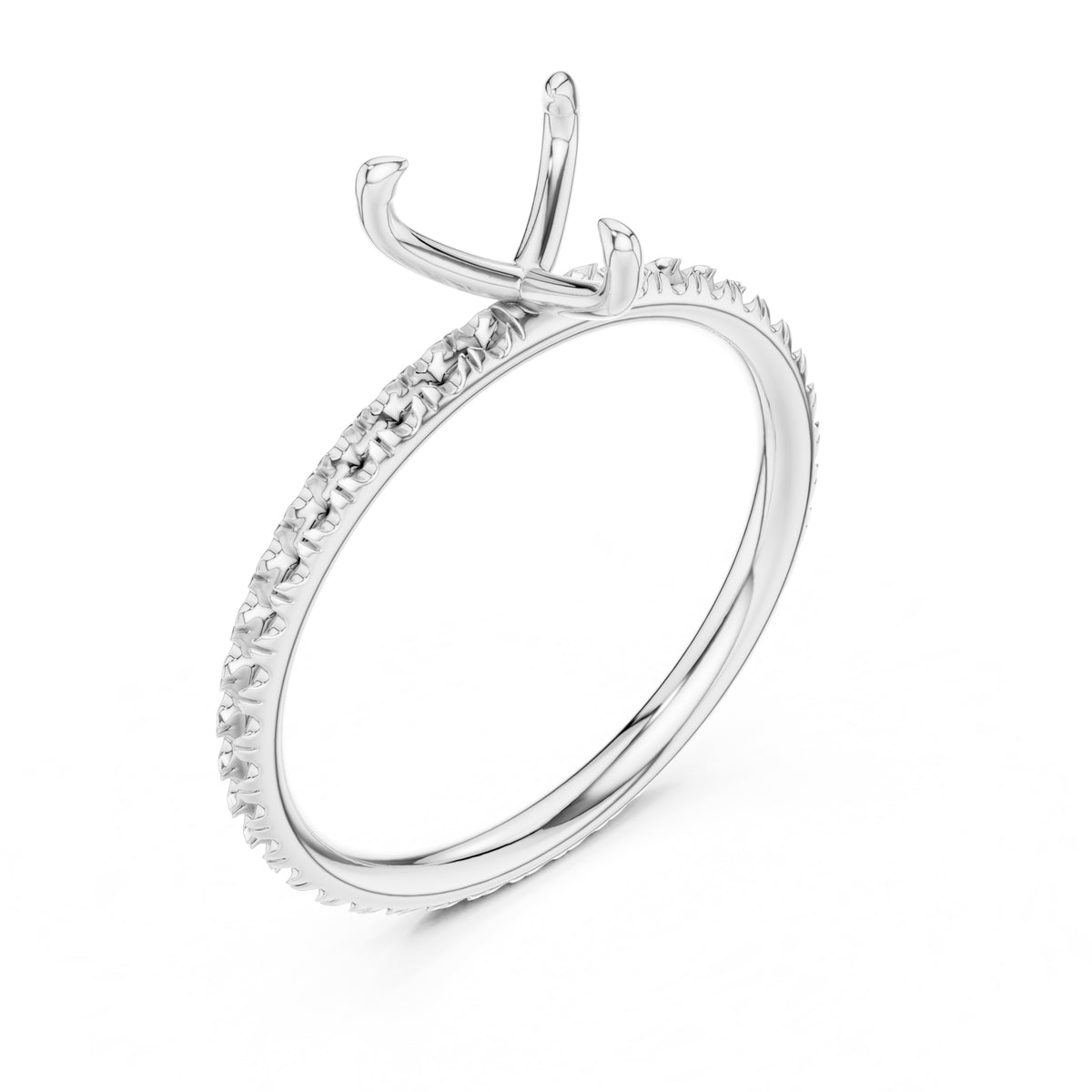 1.00 ct Classic Pavé Solitaire 1ct White Gold Heart