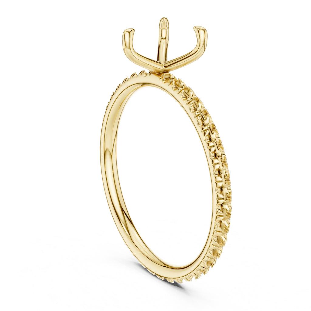 1.00 ct Classic Pavé Solitaire 1ct Yellow Gold Heart