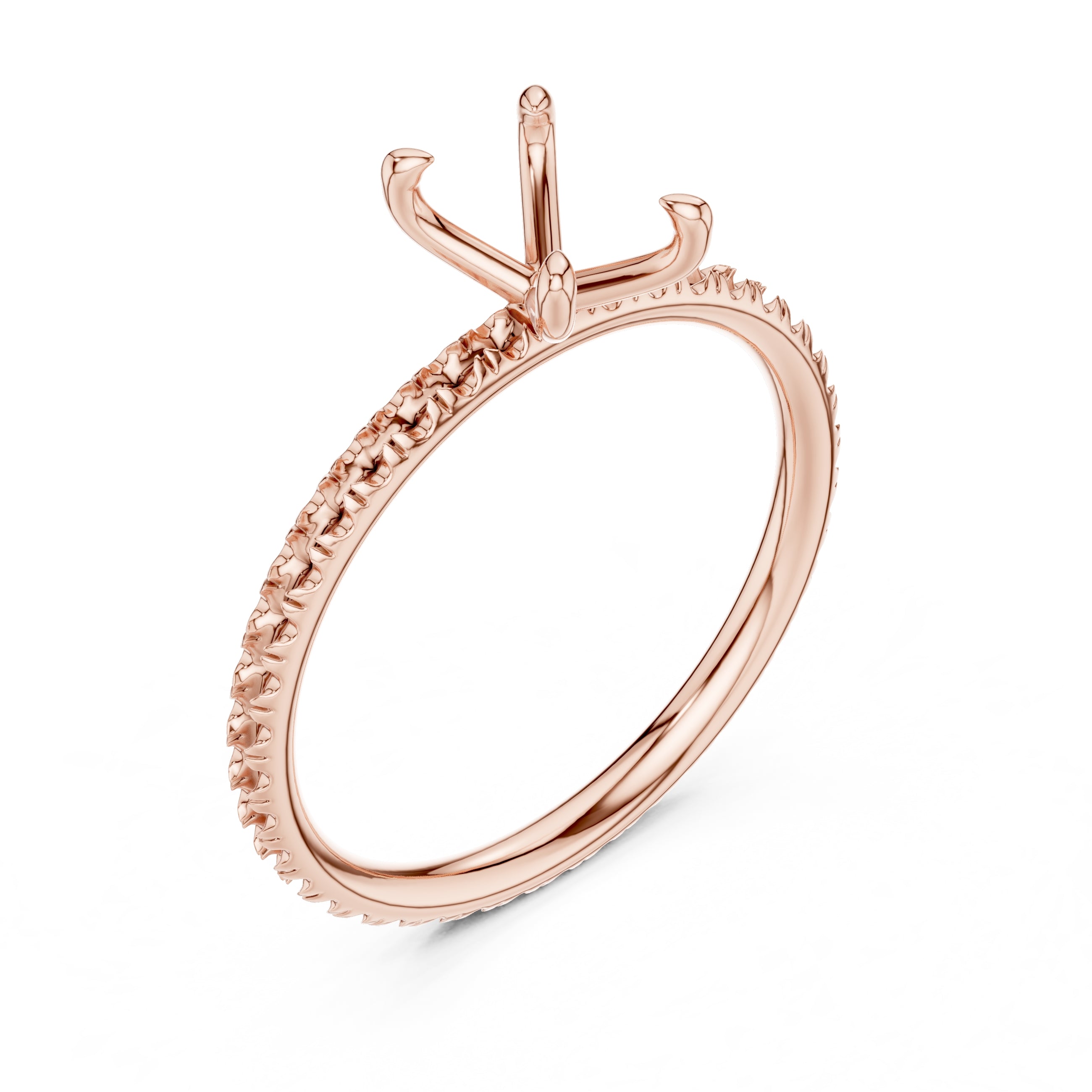 1.00 ct Classic Pavé Solitaire 1ct Rose Gold Oval