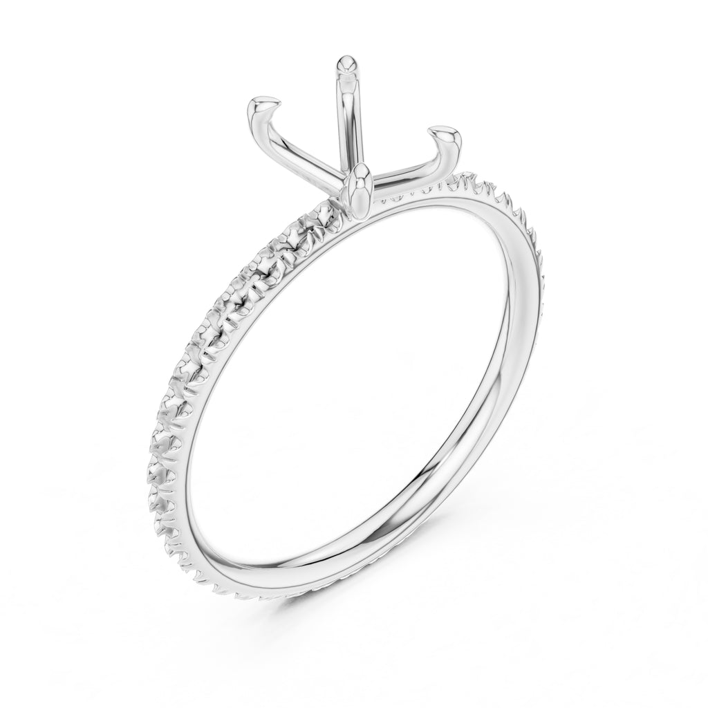 1.00 ct Classic Pavé Solitaire 1ct White Gold Oval