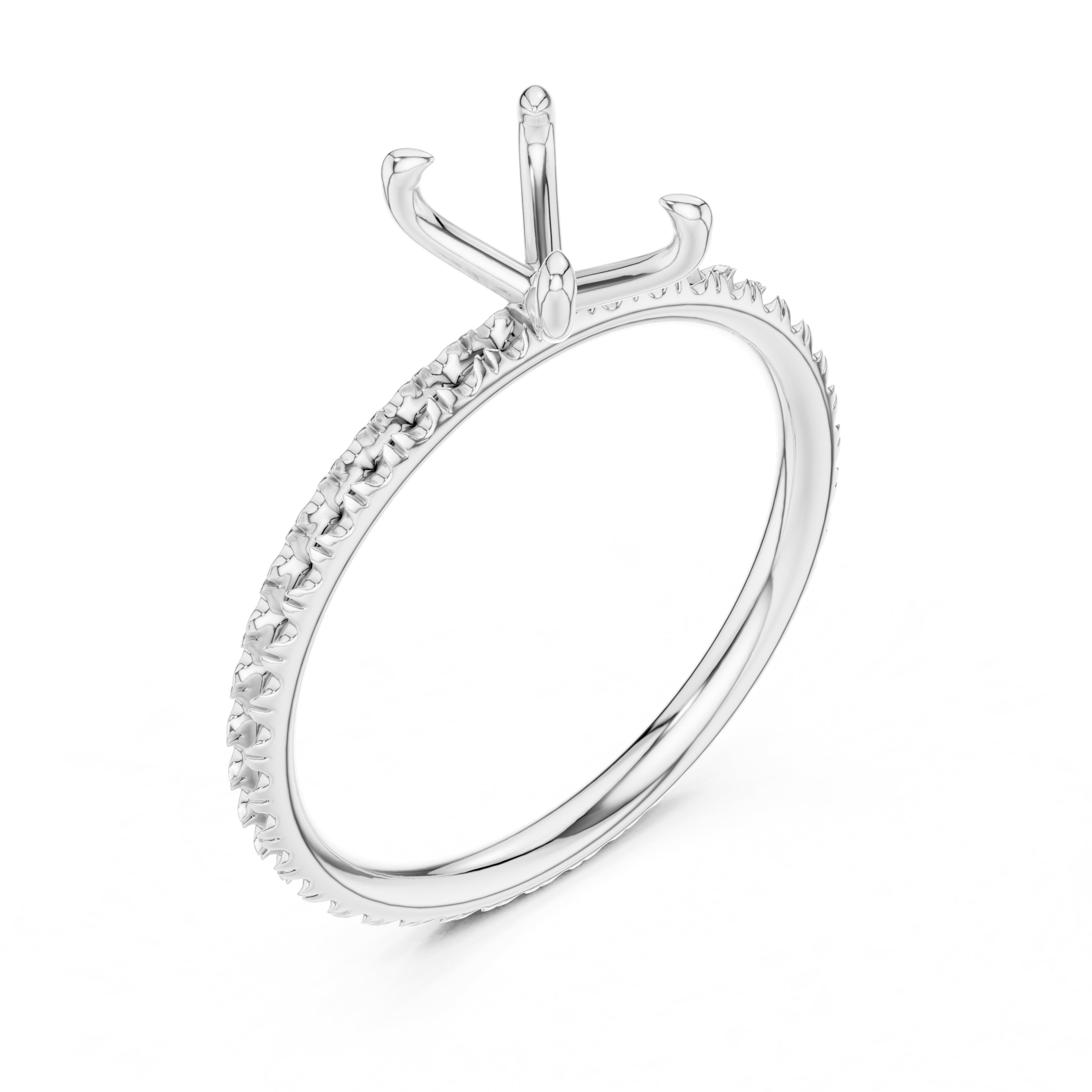 1.00 ct Classic Pavé Solitaire 1ct White Gold Oval