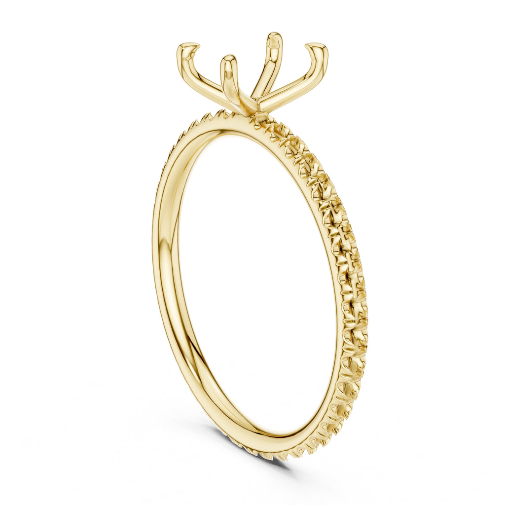 1.00 ct Classic Pavé Solitaire 1ct Yellow Gold Oval