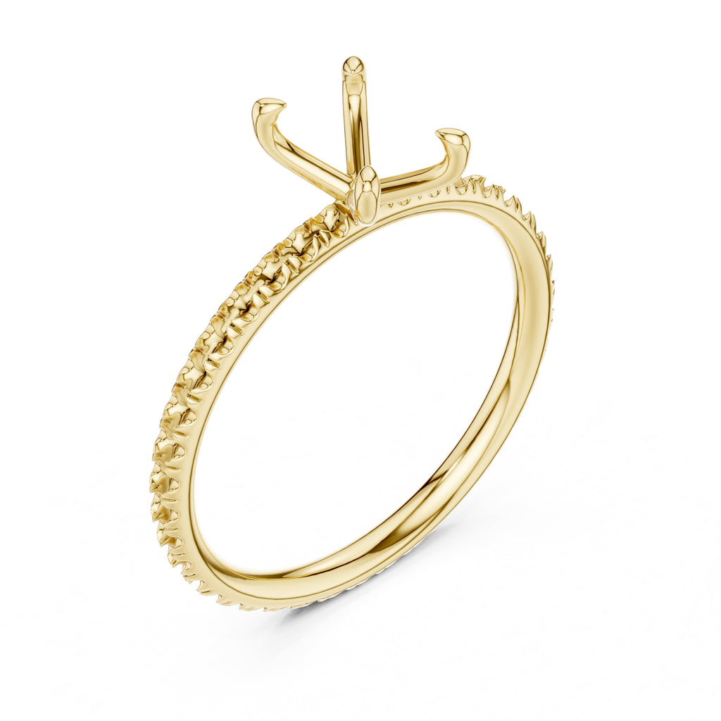 1.00 ct Classic Pavé Solitaire 1ct Yellow Gold Oval