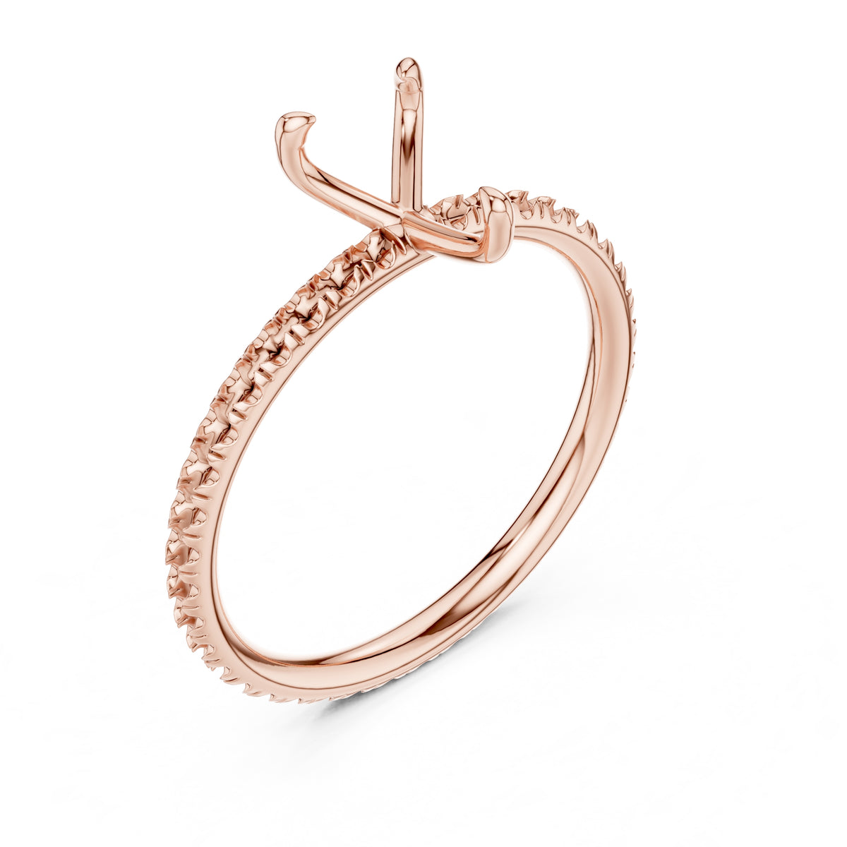 1.00 ct Classic Pavé Solitaire 1ct Rose Gold Pear
