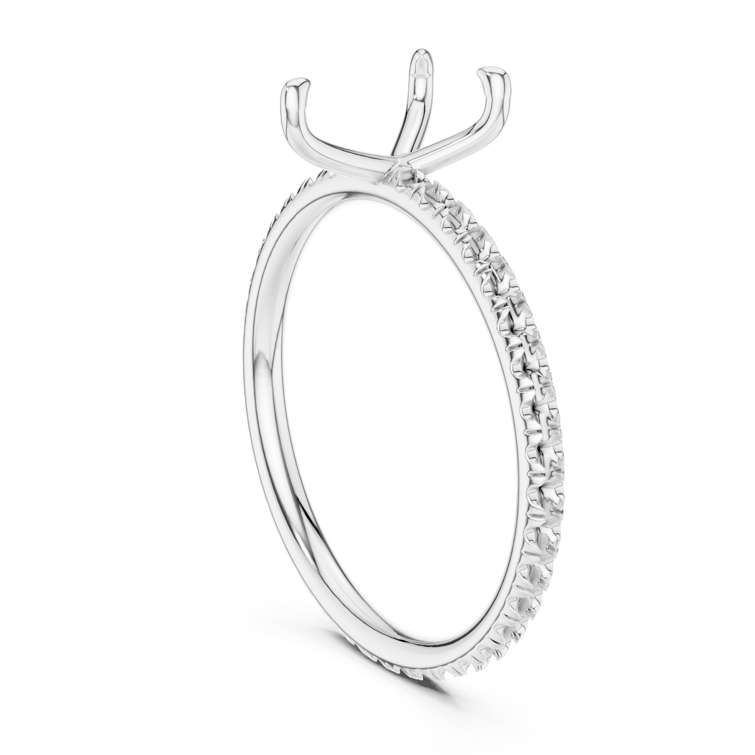 1.00 ct Classic Pavé Solitaire 1ct White Gold Pear