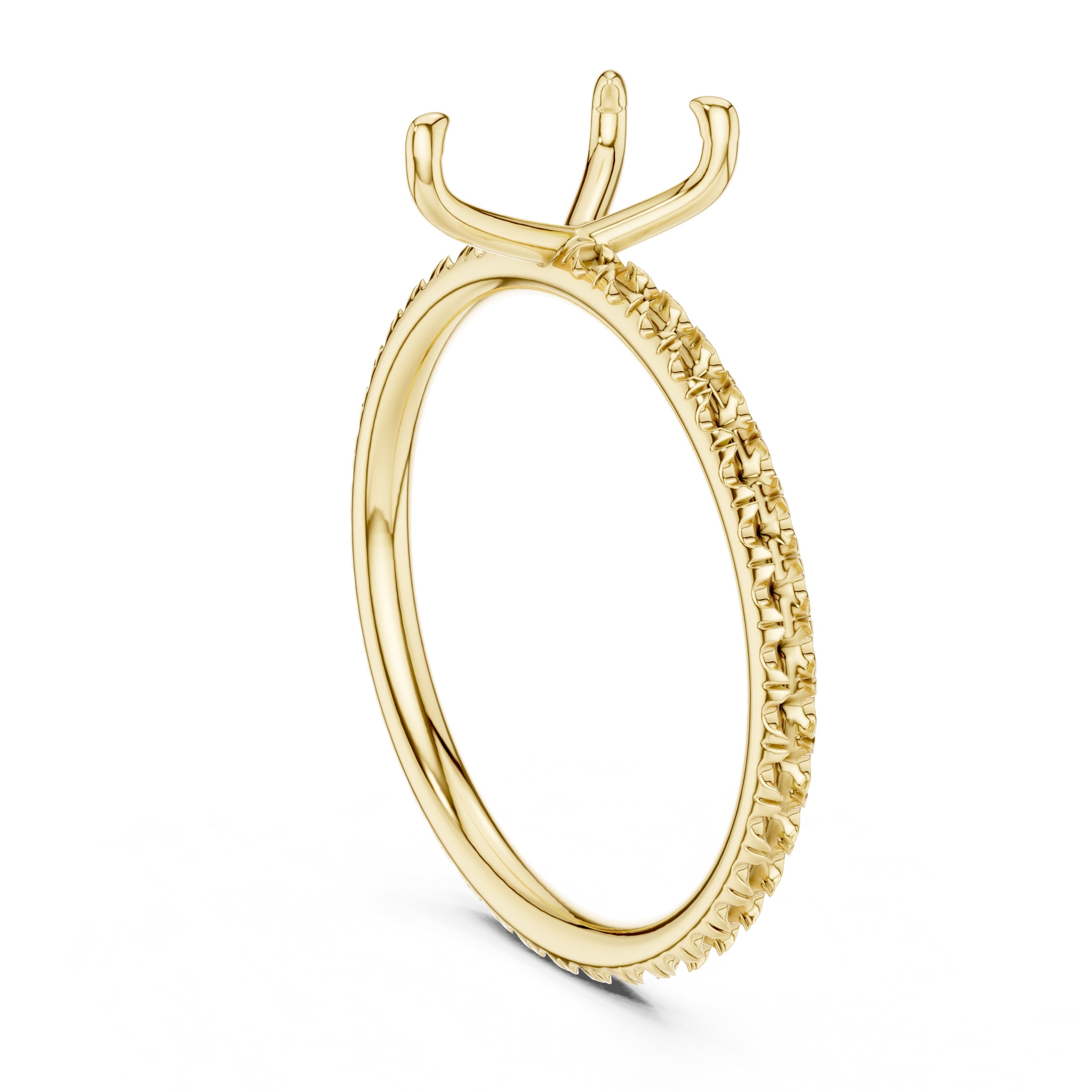 1.00 ct Classic Pavé Solitaire 1ct Yellow Gold Pear