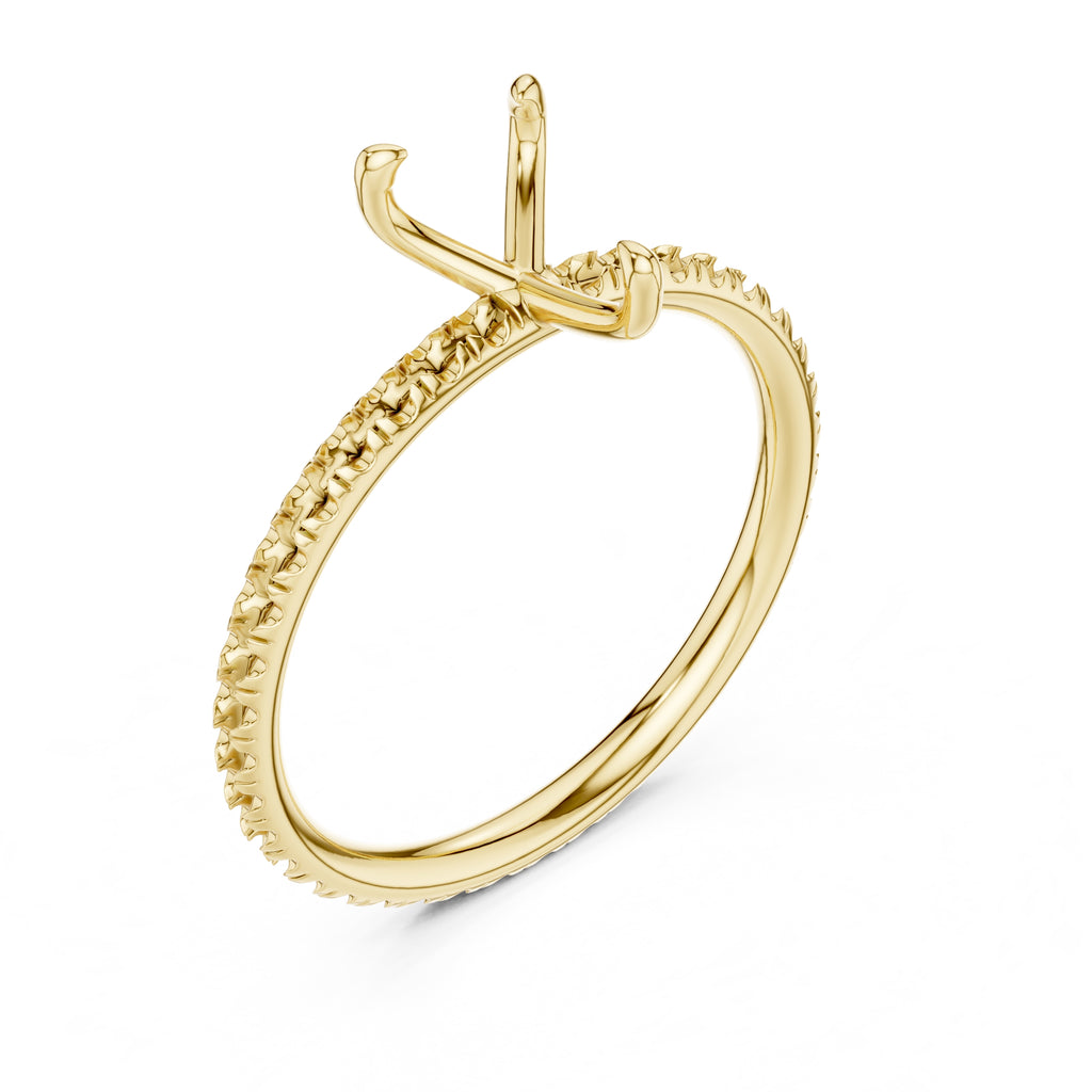 1.00 ct Classic Pavé Solitaire 1ct Yellow Gold Pear