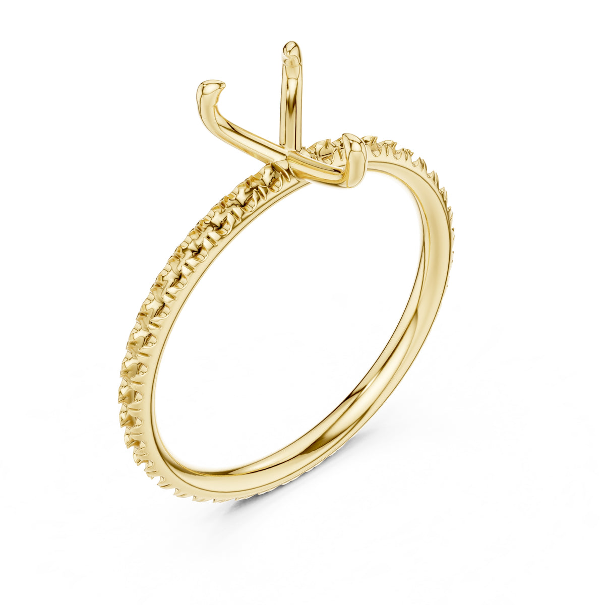 1.00 ct Classic Pavé Solitaire 1ct Yellow Gold Pear