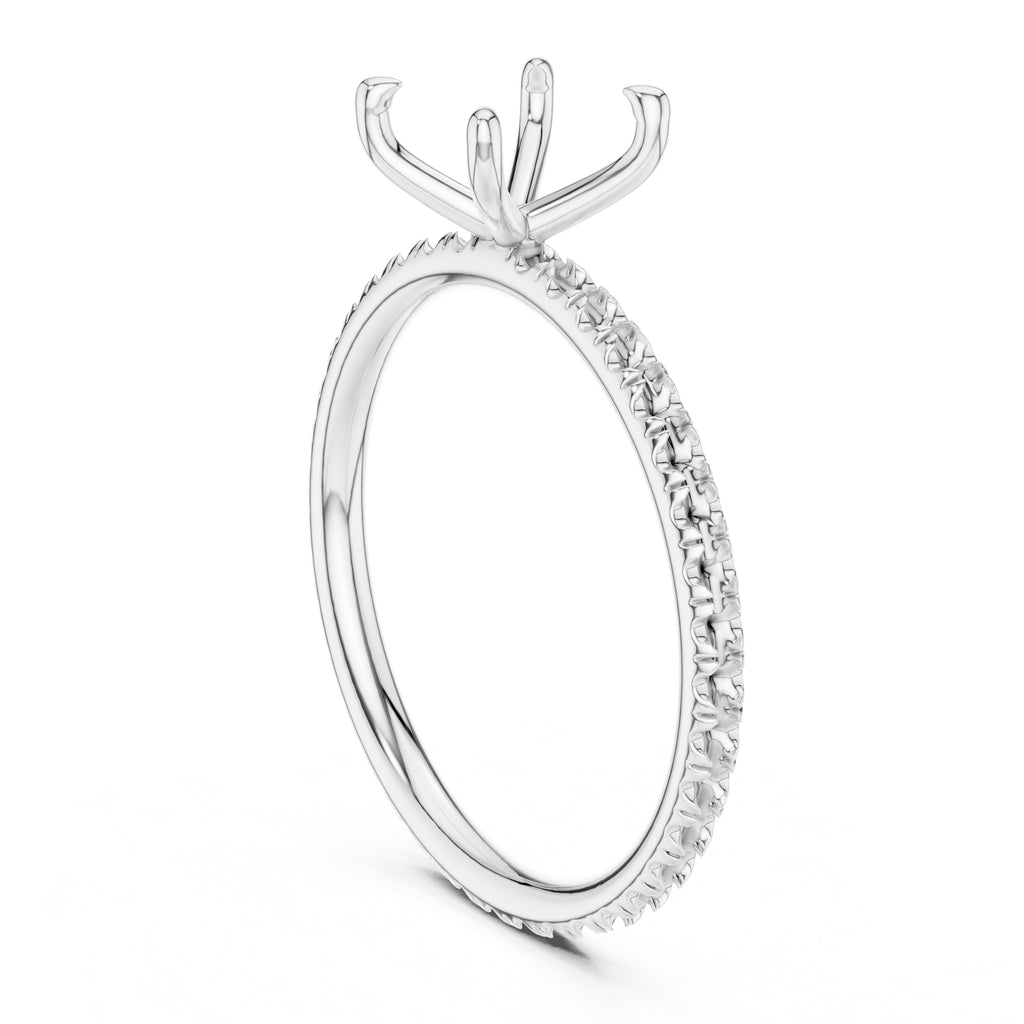 1.00 ct Classic Pavé Solitaire 1ct White Gold Princess