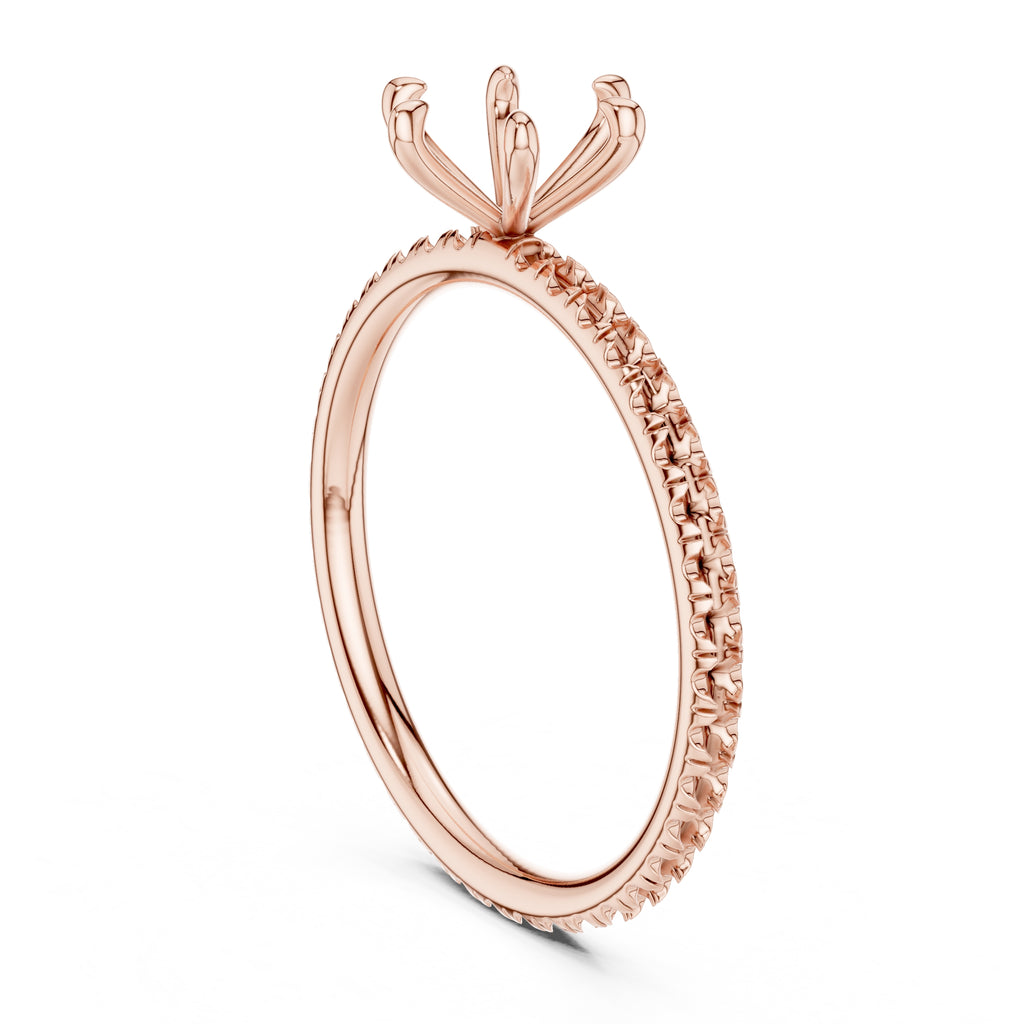 1.00 ct Classic Pavé Solitaire 1ct Rose Gold Round