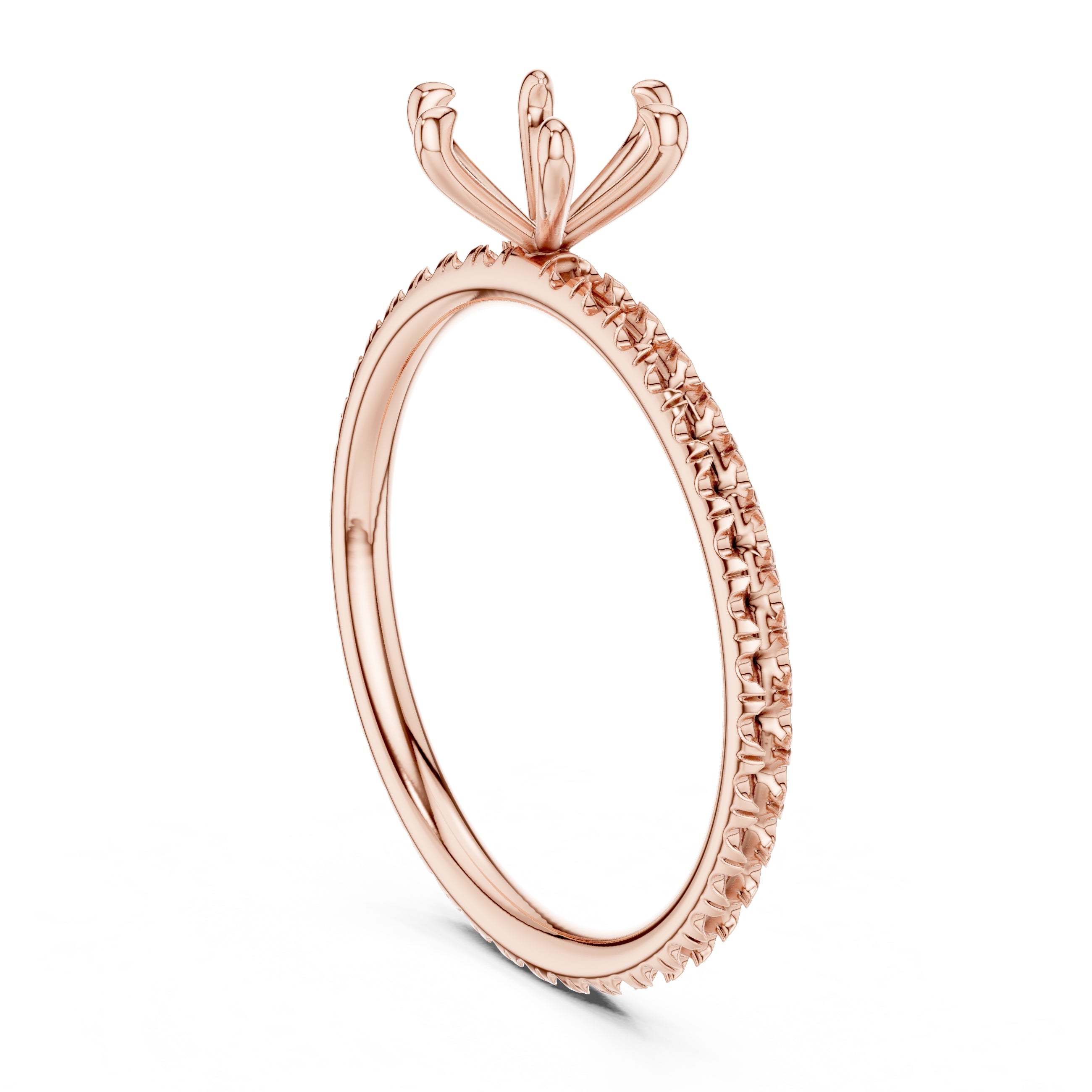 1.00 ct Classic Pavé Solitaire 1ct Rose Gold Round