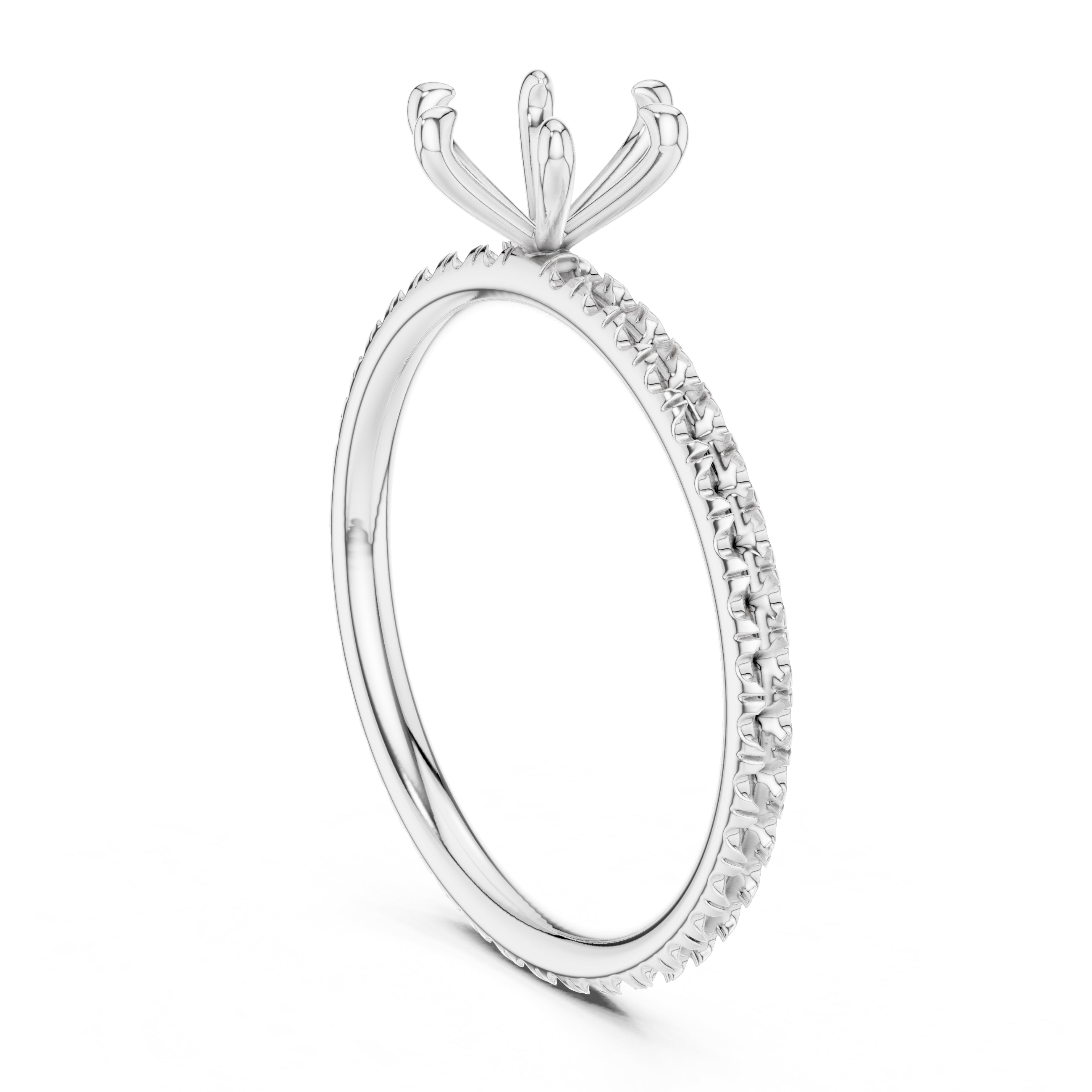1.00 ct Classic Pavé Solitaire 1ct White Gold Round