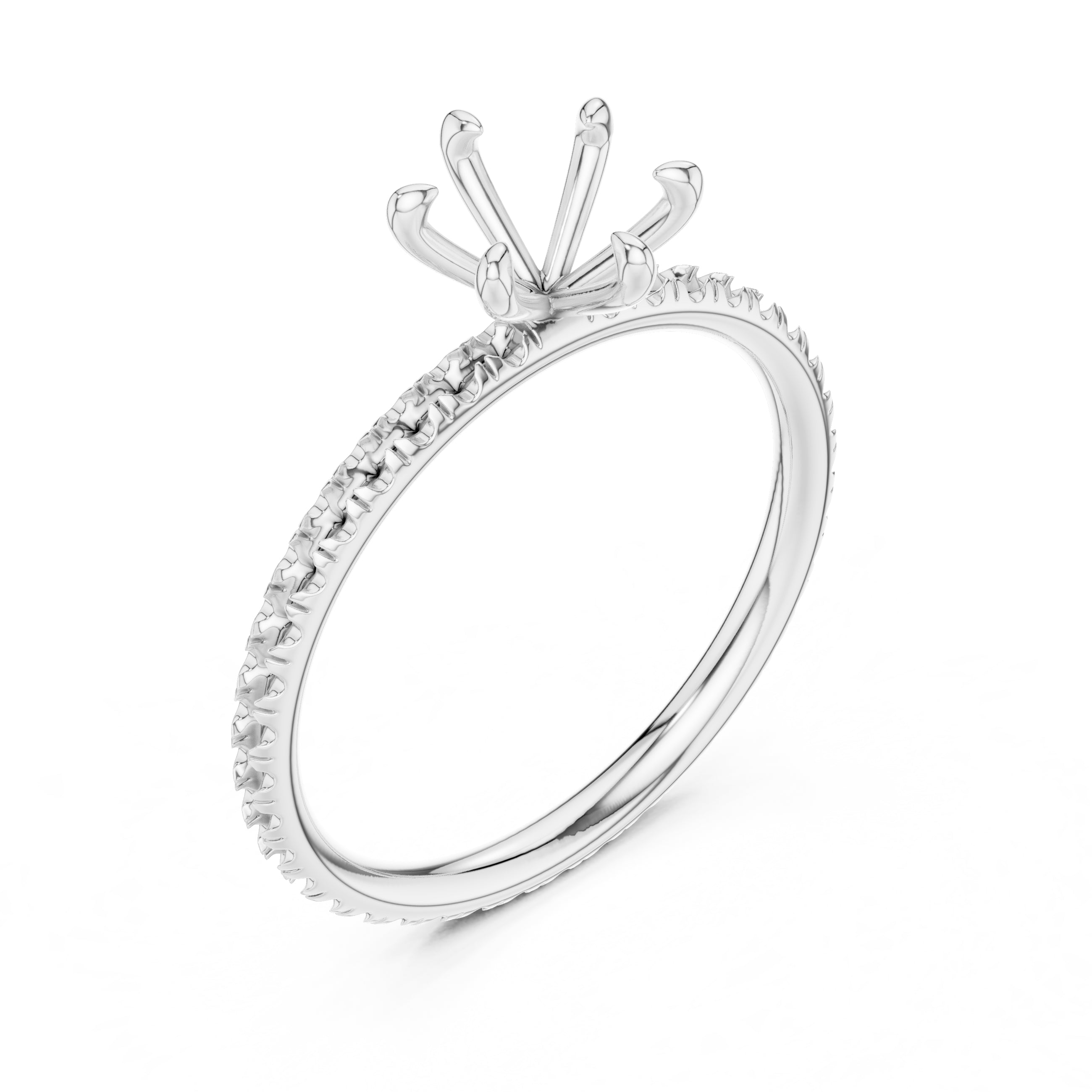 1.00 ct Classic Pavé Solitaire 1ct White Gold Round