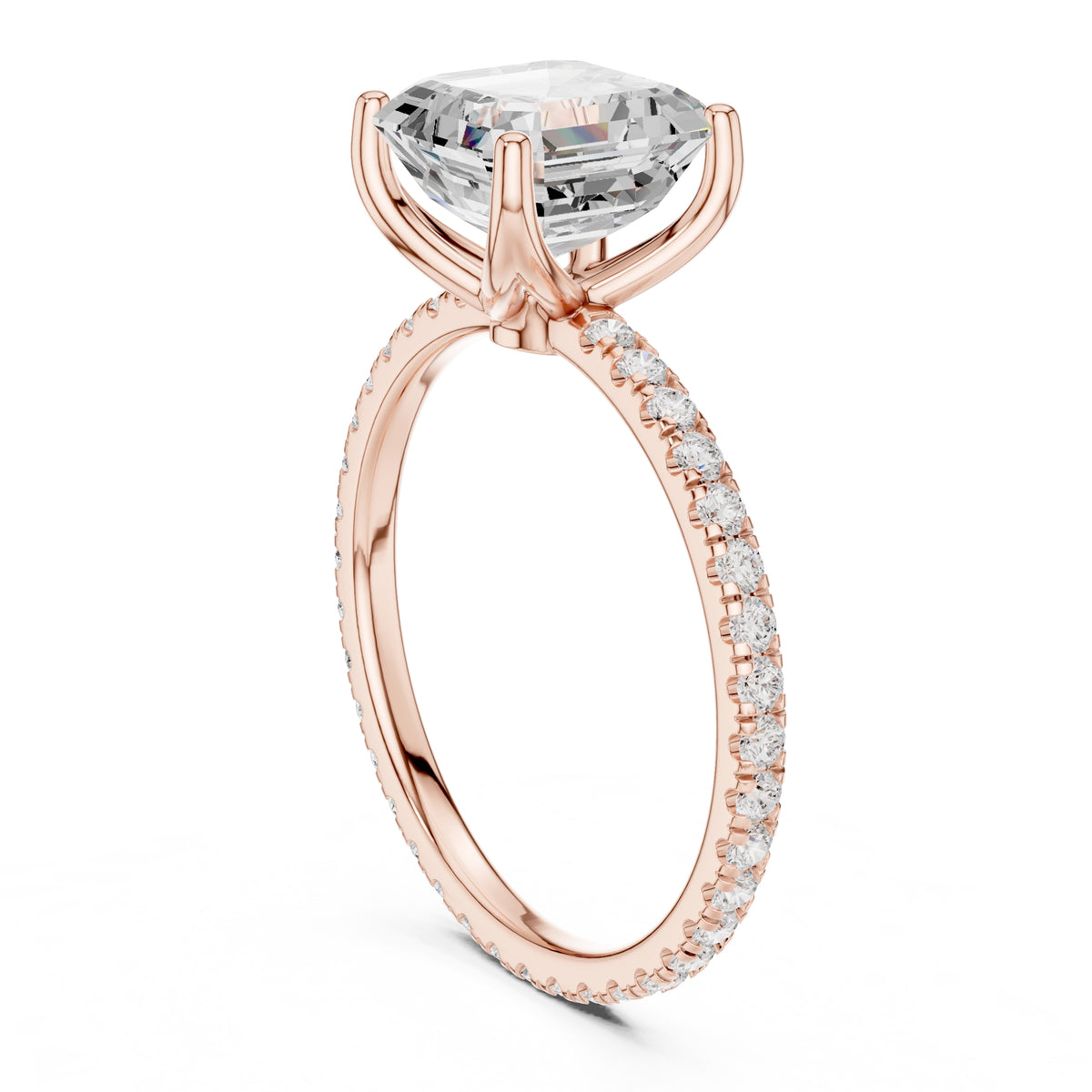 2.50 ct Petite Brilliance Ring 2.5ct Rose Gold Asscher