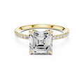 2.50 ct Petite Brilliance Ring 2.5ct Yellow Gold Asscher