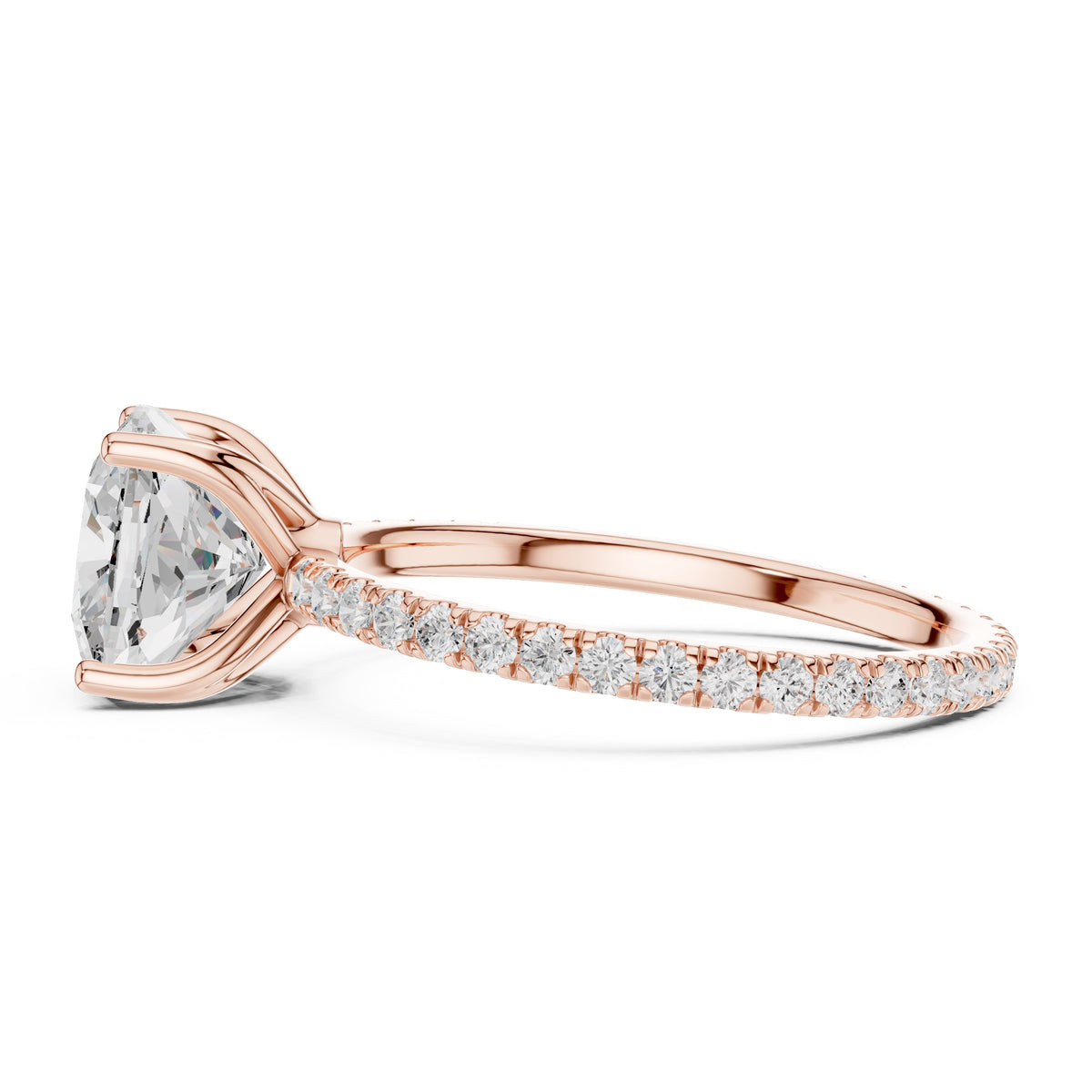 2.50 ct Petite Brilliance Ring 2.5ct Rose Gold Cushion