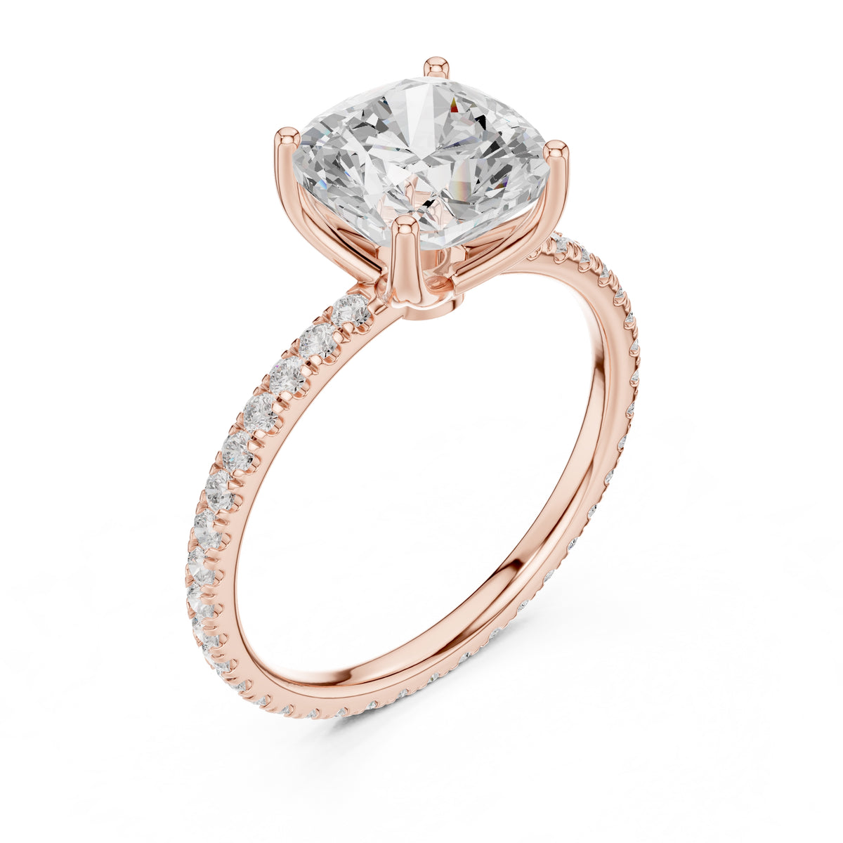 2.50 ct Petite Brilliance Ring 2.5ct Rose Gold Cushion
