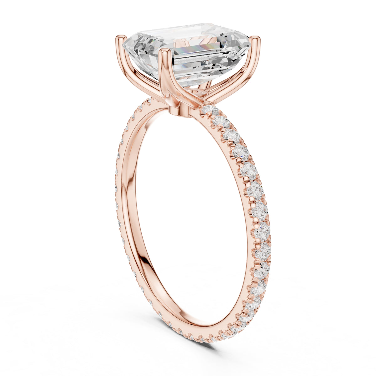 2.50 ct Petite Brilliance Ring 2.5ct Rose Gold Emerald