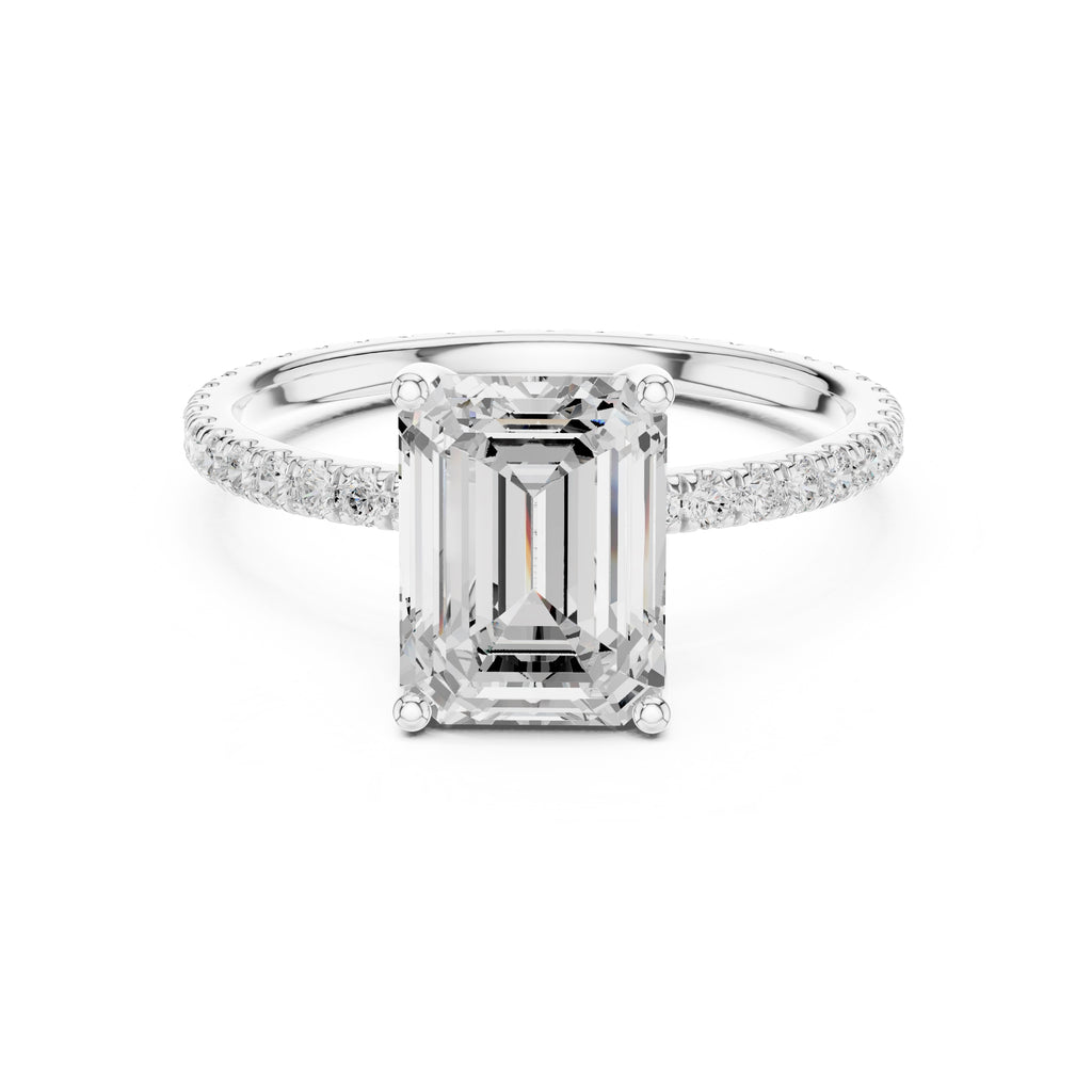 2.50 ct Petite Brilliance Ring 2.5ct White Gold Emerald