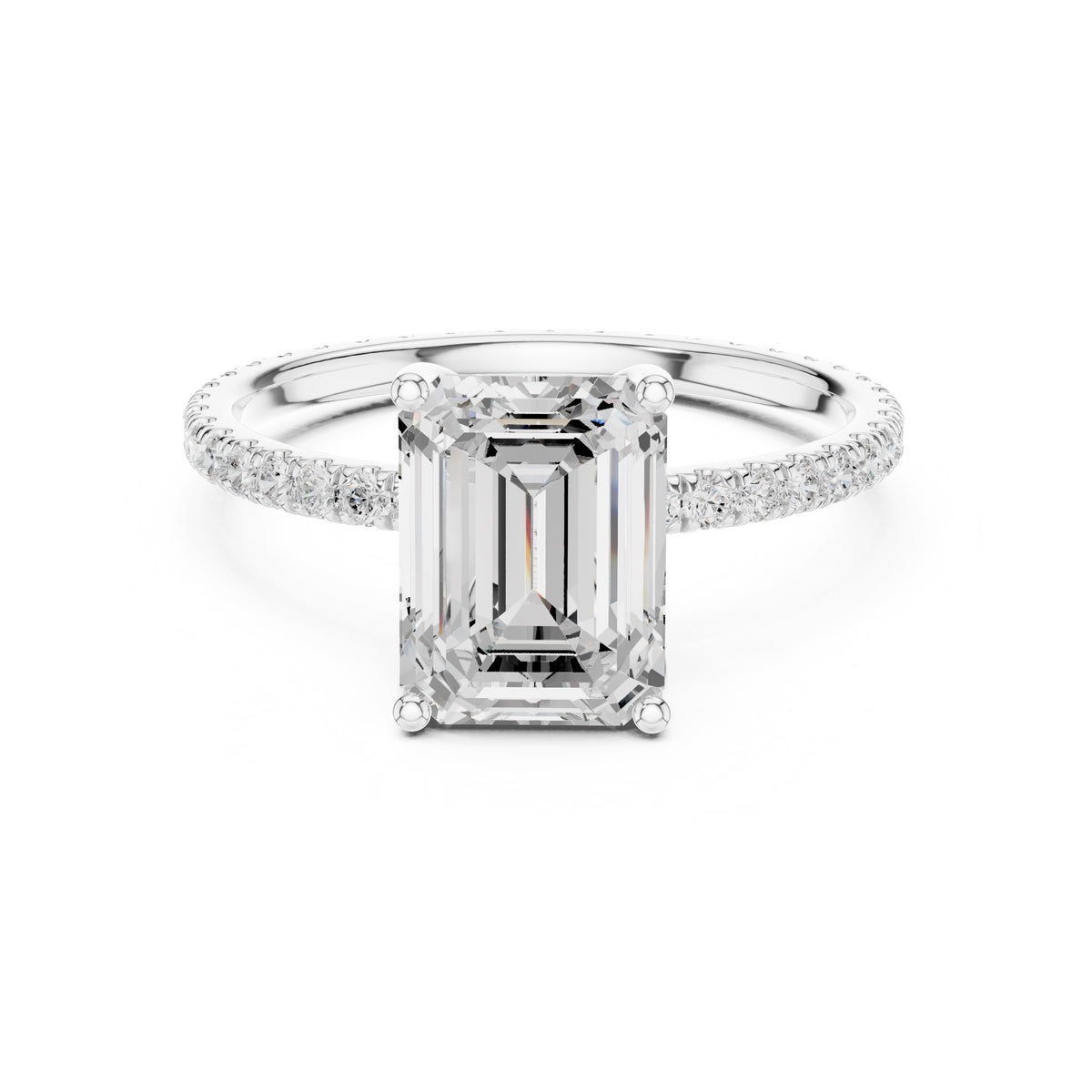 2.50 ct Petite Brilliance Ring 2.5ct White Gold Emerald