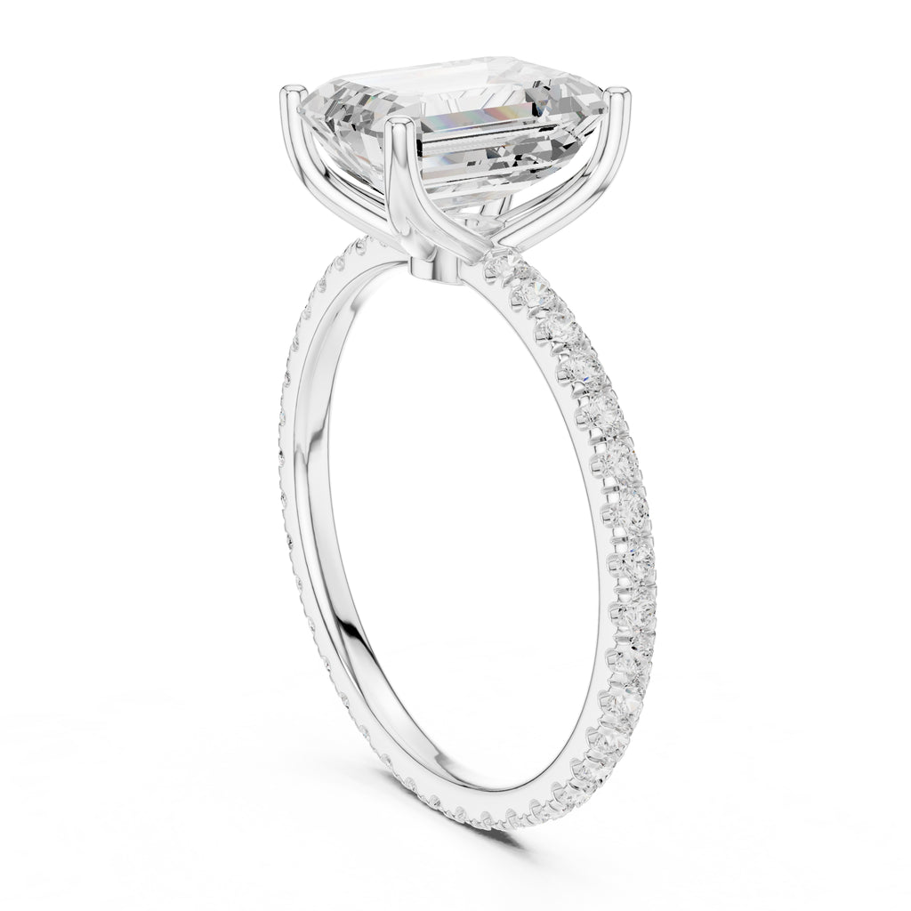 2.50 ct Petite Brilliance Ring 2.5ct White Gold Emerald