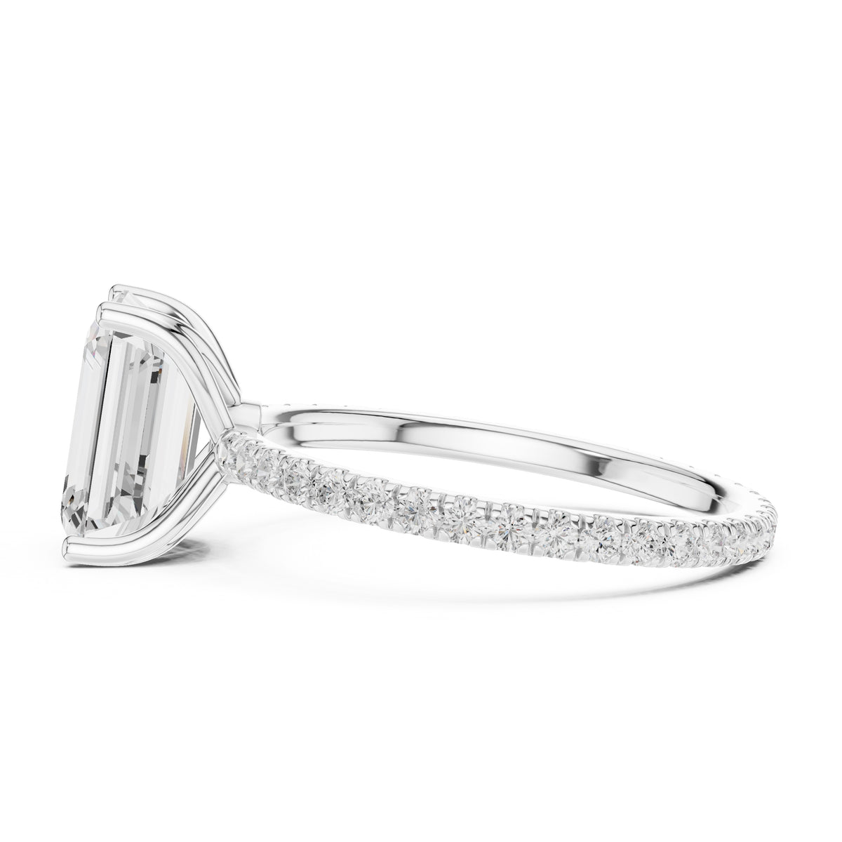 2.50 ct Petite Brilliance Ring 2.5ct White Gold Emerald