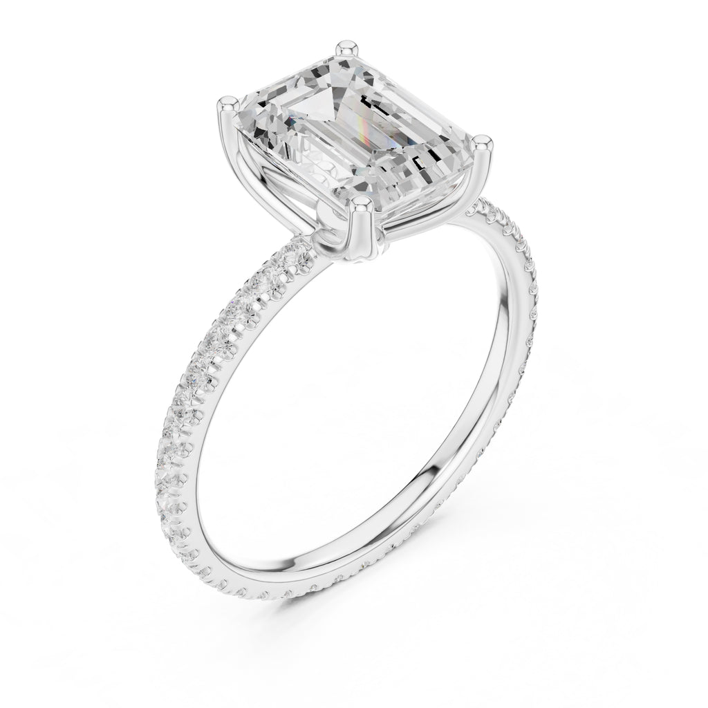 2.50 ct Petite Brilliance Ring 2.5ct White Gold Emerald
