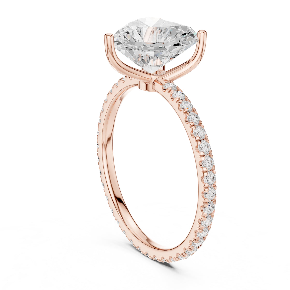 2.50 ct Petite Brilliance Ring 2.5ct Rose Gold Heart