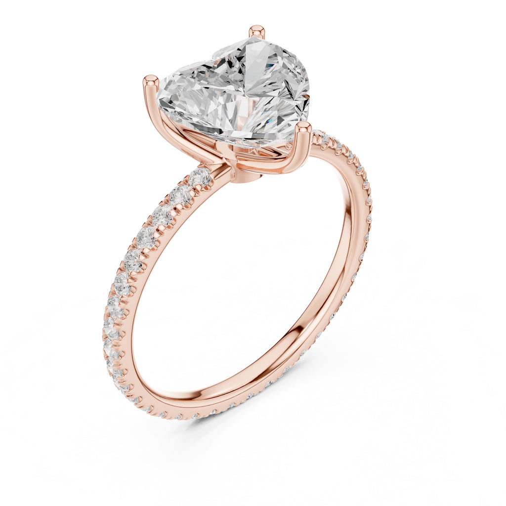 2.50 ct Petite Brilliance Ring 2.5ct Rose Gold Heart