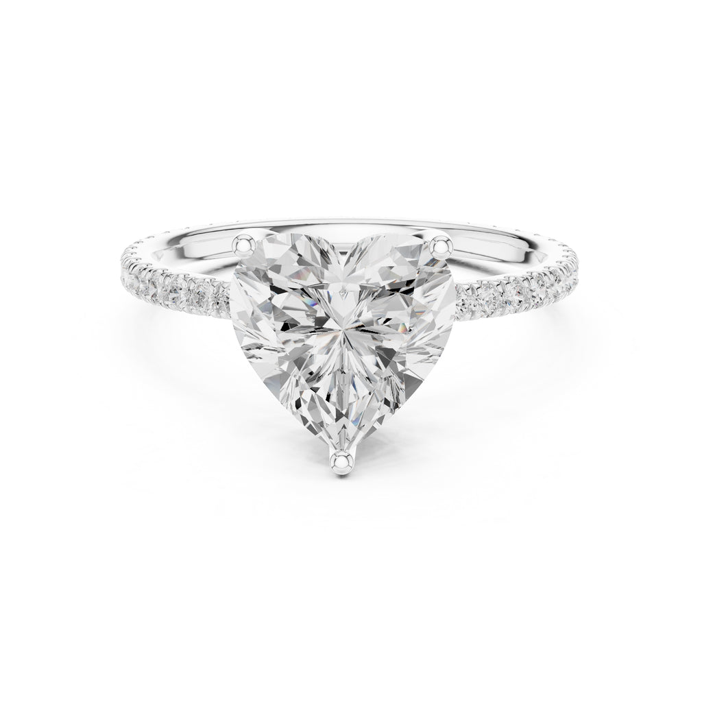 2.50 ct Petite Brilliance Ring 2.5ct White Gold Heart