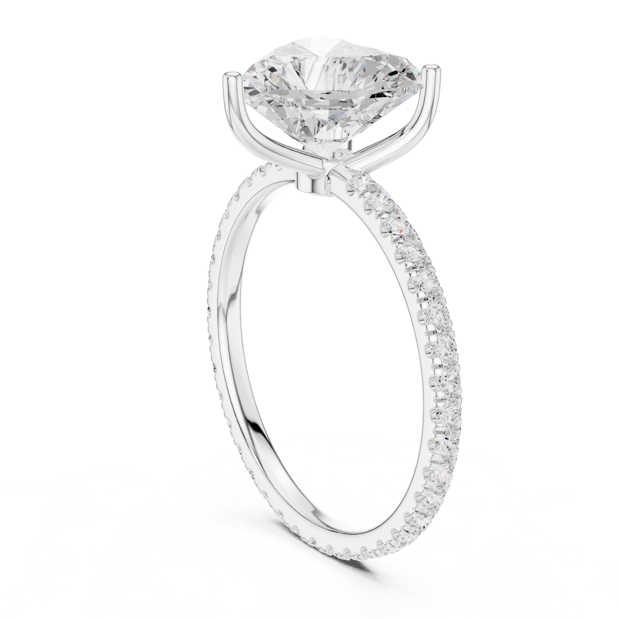 2.50 ct Petite Brilliance Ring 2.5ct White Gold Heart