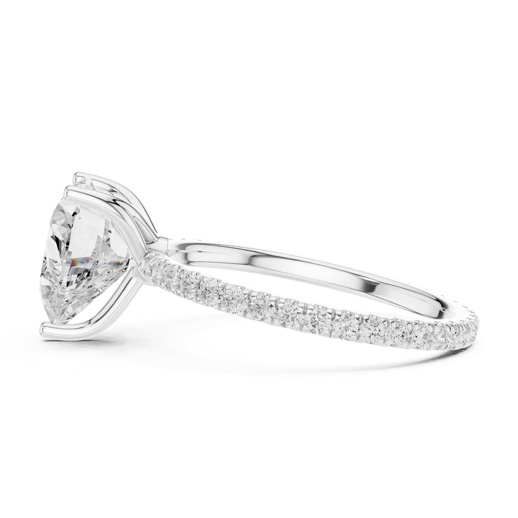 2.50 ct Petite Brilliance Ring 2.5ct White Gold Heart