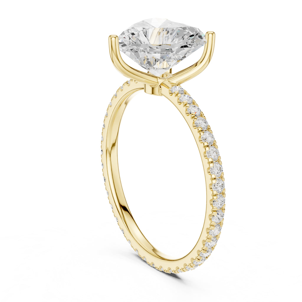 2.50 ct Petite Brilliance Ring 2.5ct Yellow Gold Heart
