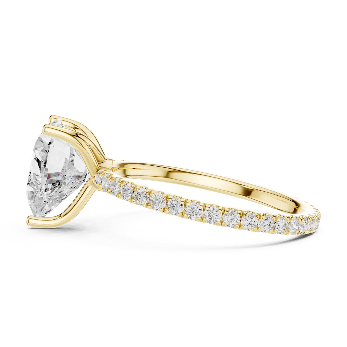 2.50 ct Petite Brilliance Ring 2.5ct Yellow Gold Heart
