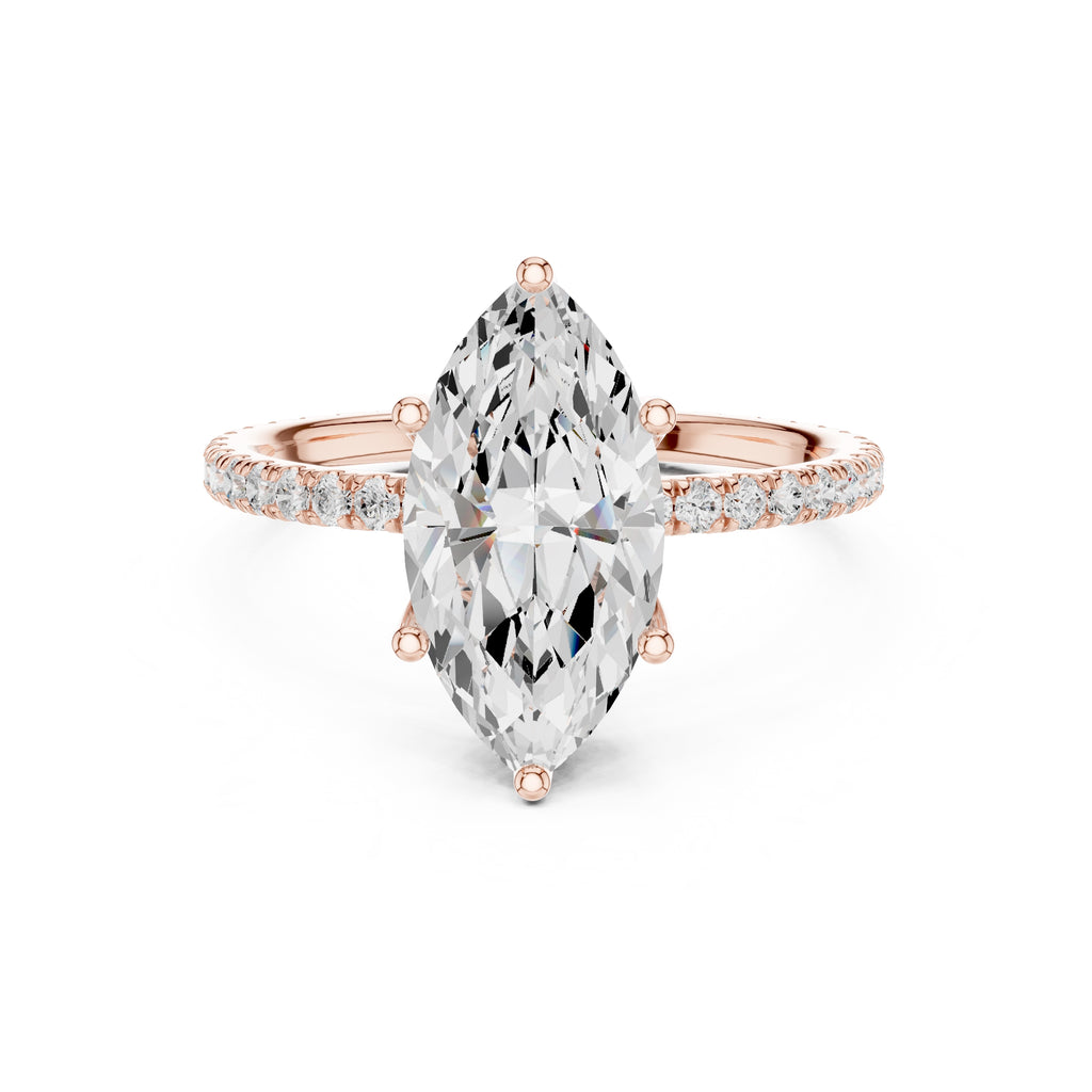 2.50 ct Petite Brilliance Ring 2.5ct Rose Gold Marquise