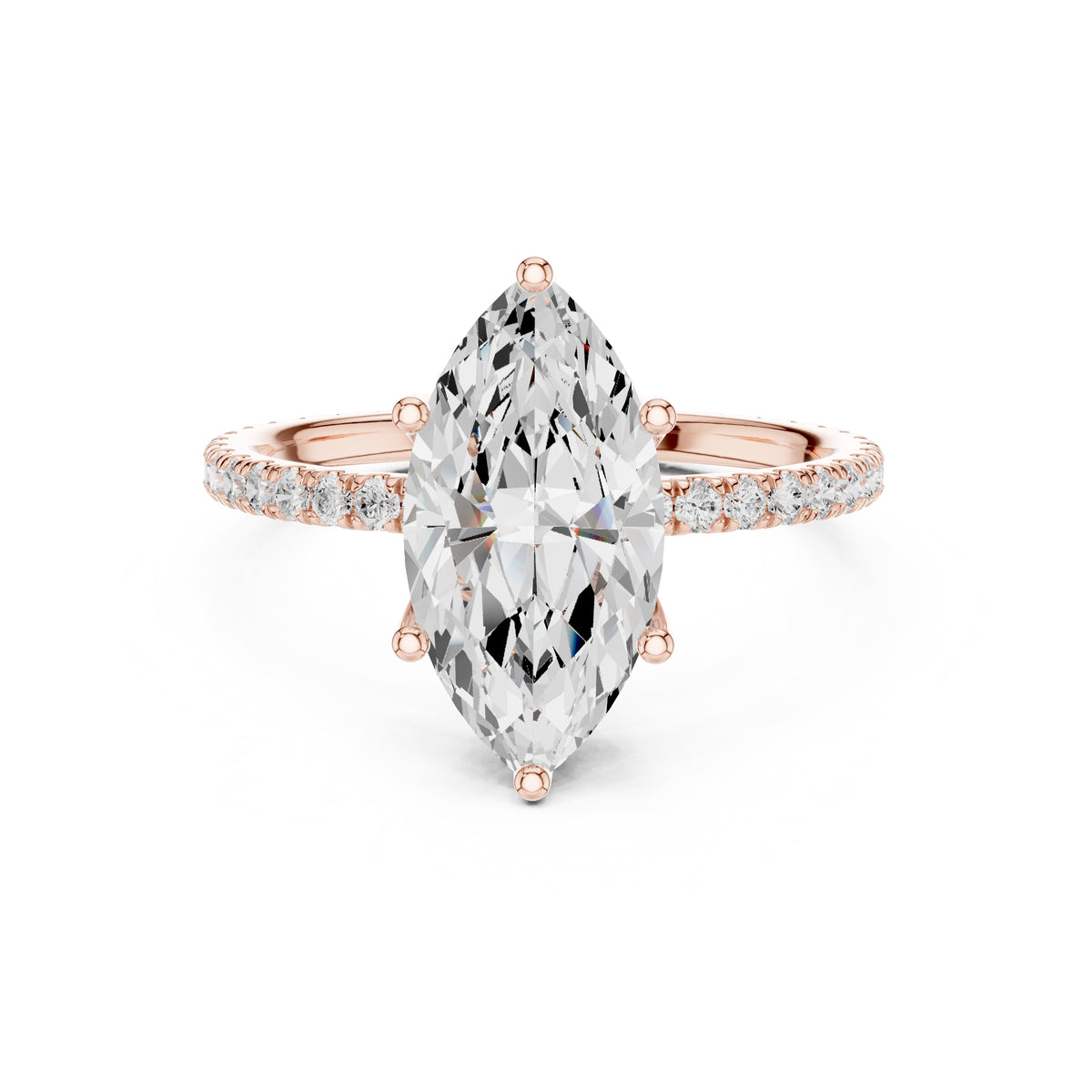 2.50 ct Petite Brilliance Ring 2.5ct Rose Gold Marquise