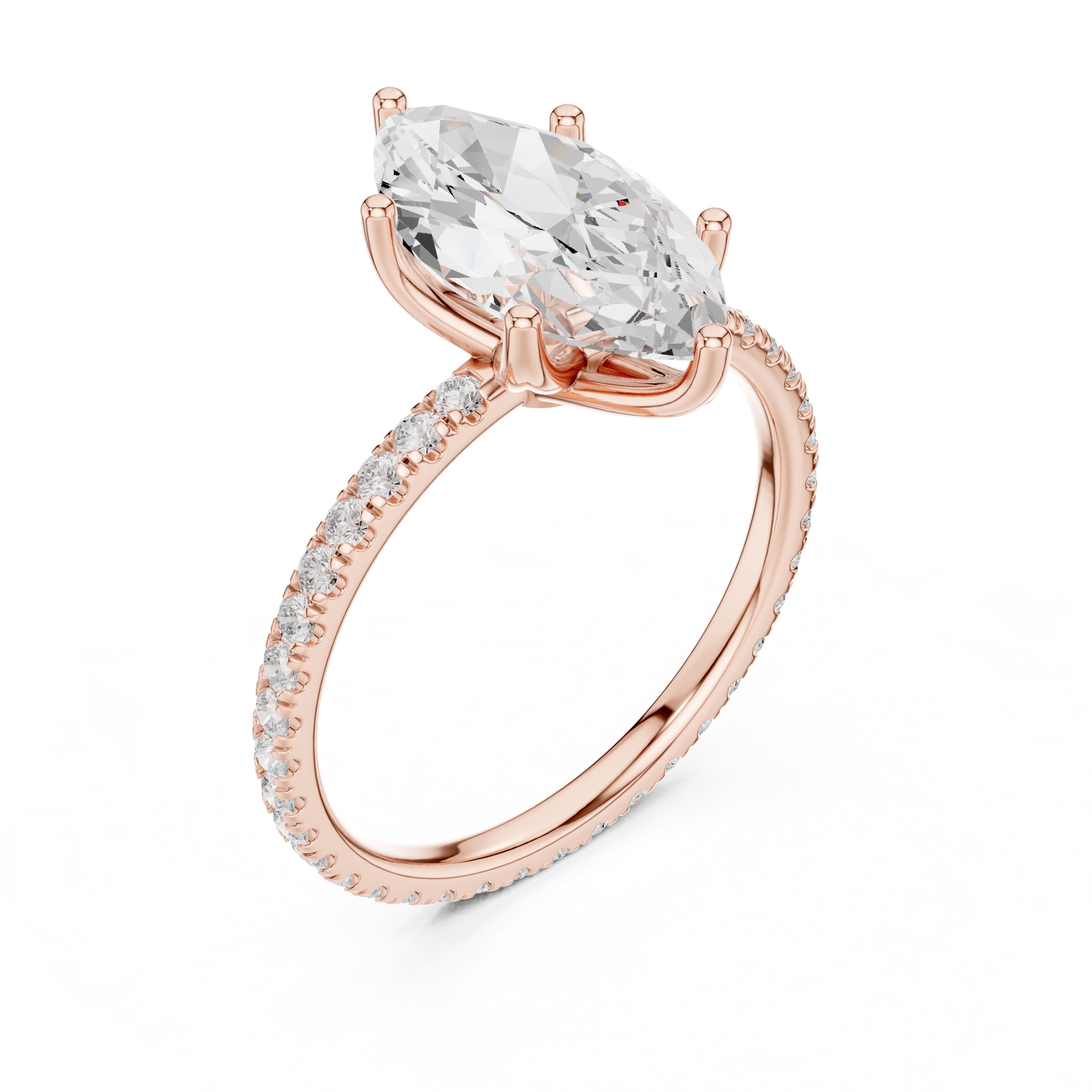 2.50 ct Petite Brilliance Ring 2.5ct Rose Gold Marquise
