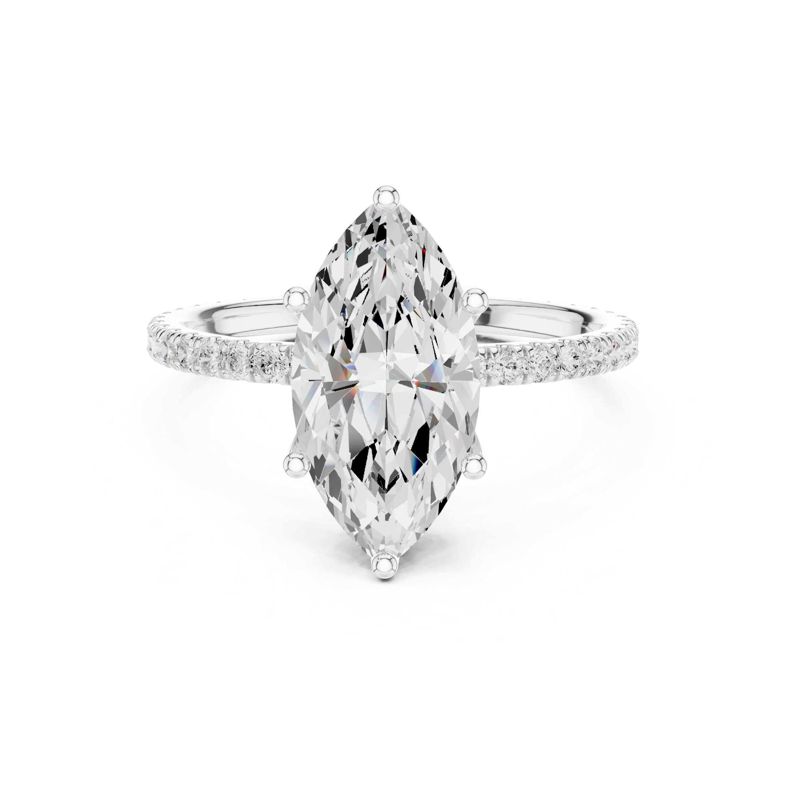 2.50 ct Petite Brilliance Ring 2.5ct White Gold Marquise