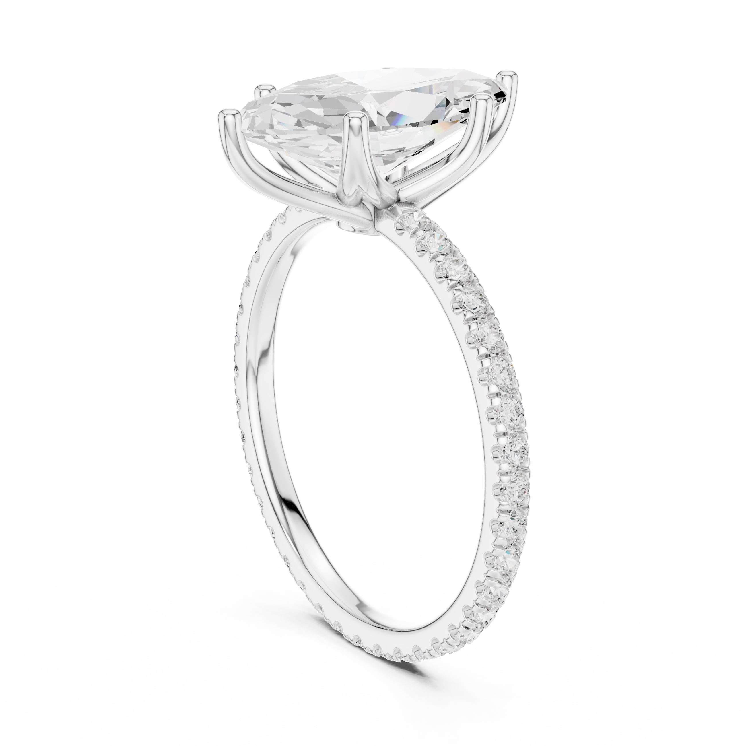 2.50 ct Petite Brilliance Ring 2.5ct White Gold Marquise