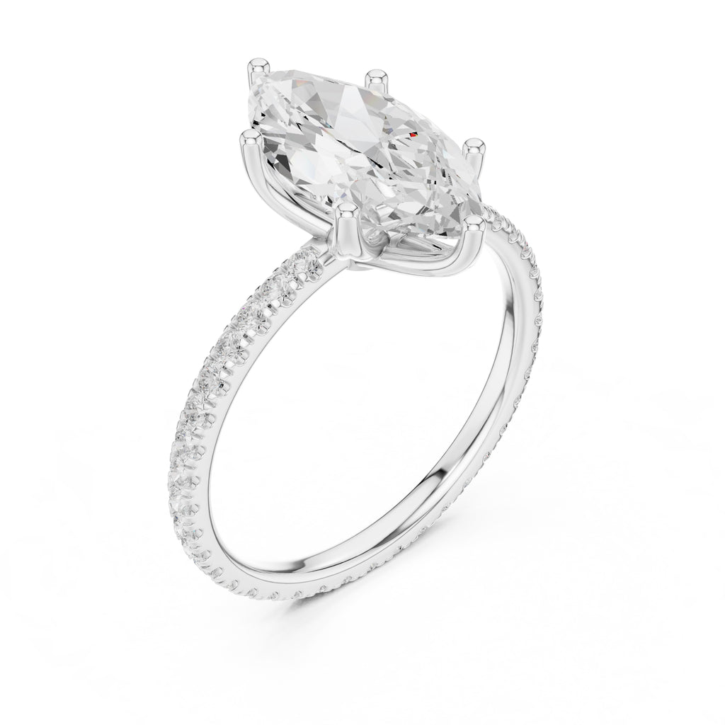 2.50 ct Petite Brilliance Ring 2.5ct White Gold Marquise