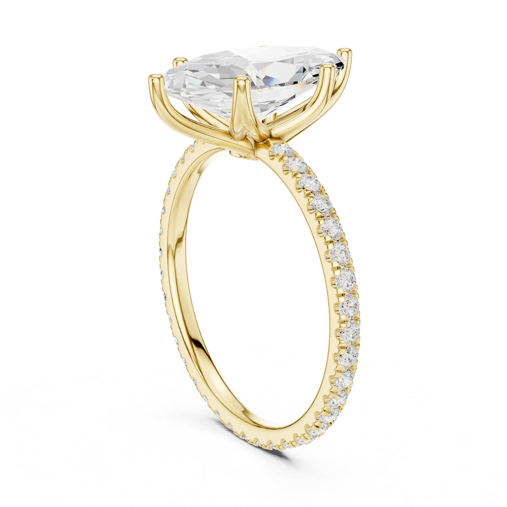2.50 ct Petite Brilliance Ring 2.5ct Yellow Gold Marquise