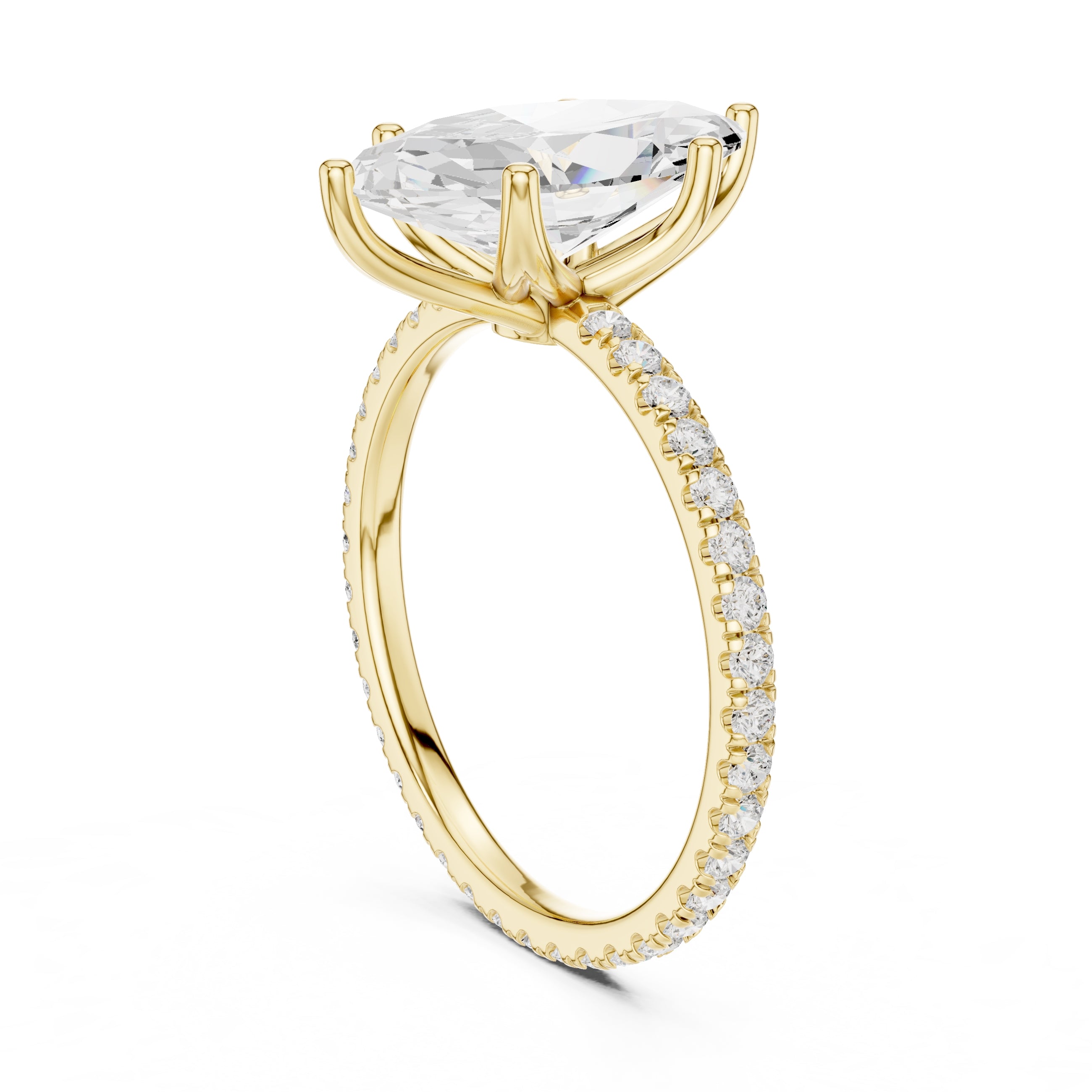 2.50 ct Petite Brilliance Ring 2.5ct Yellow Gold Marquise