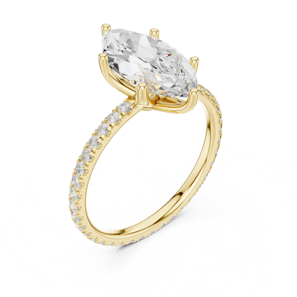 2.50 ct Petite Brilliance Ring 2.5ct Yellow Gold Marquise