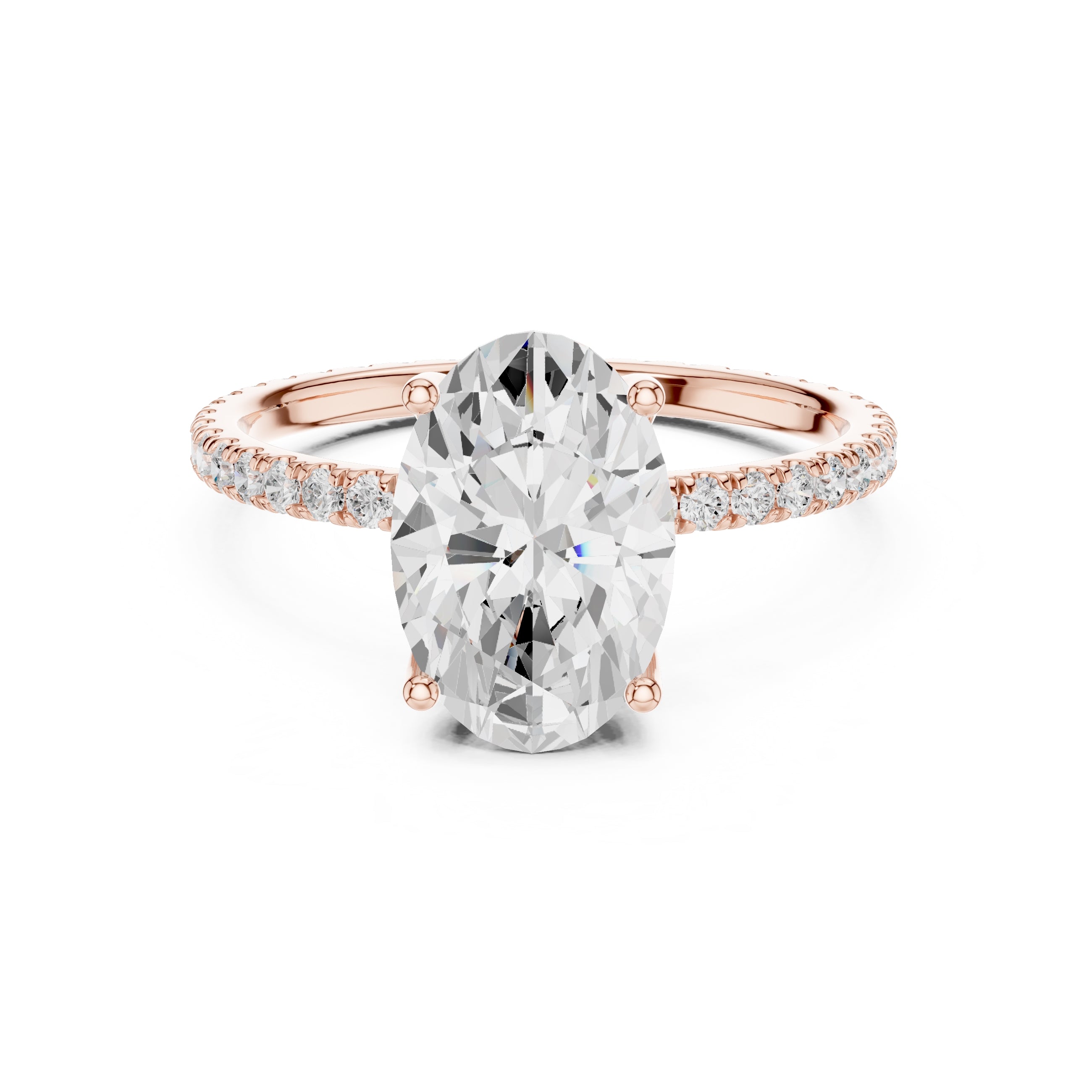 2.50 ct Petite Brilliance Ring 2.5ct Rose Gold Oval