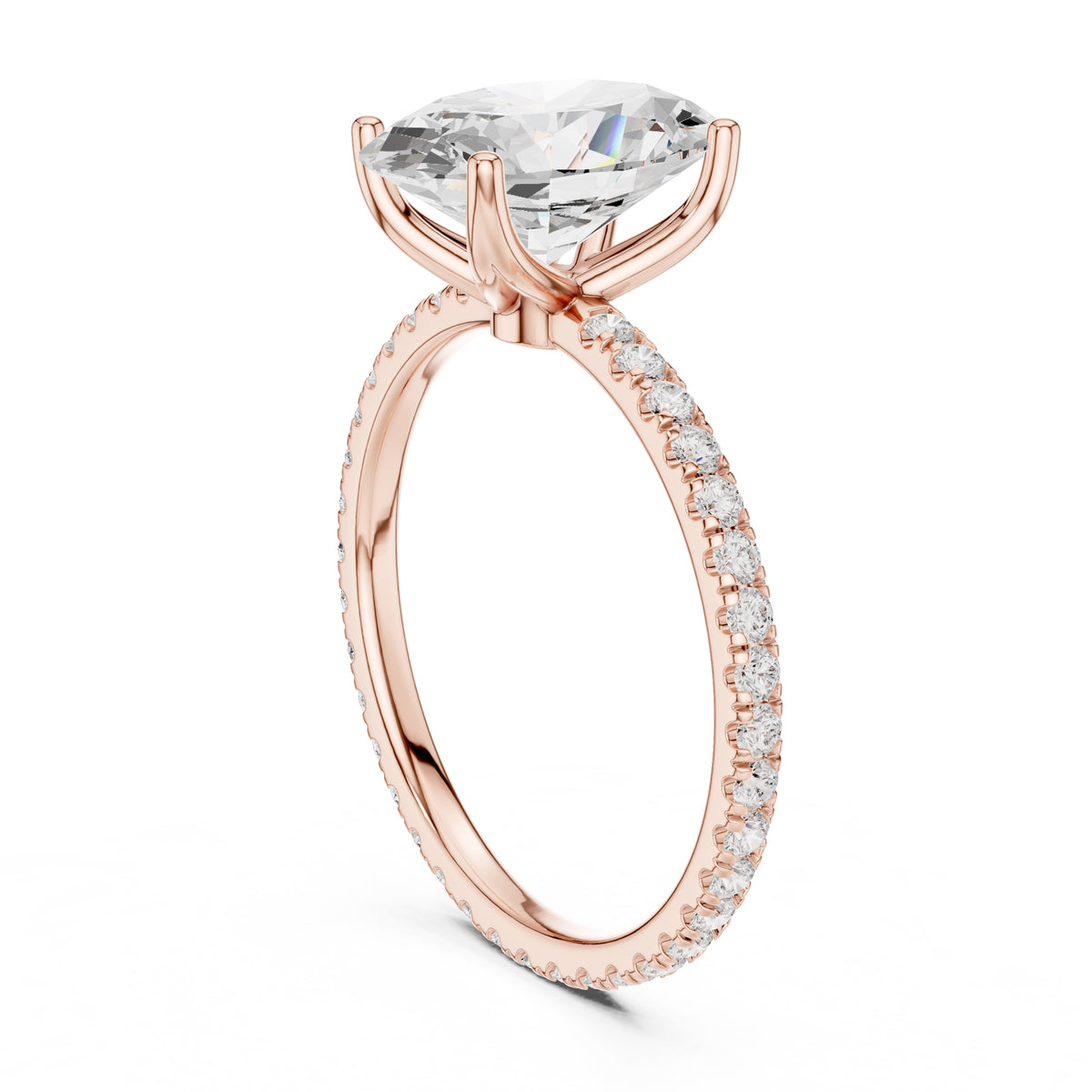 2.50 ct Petite Brilliance Ring 2.5ct Rose Gold Oval
